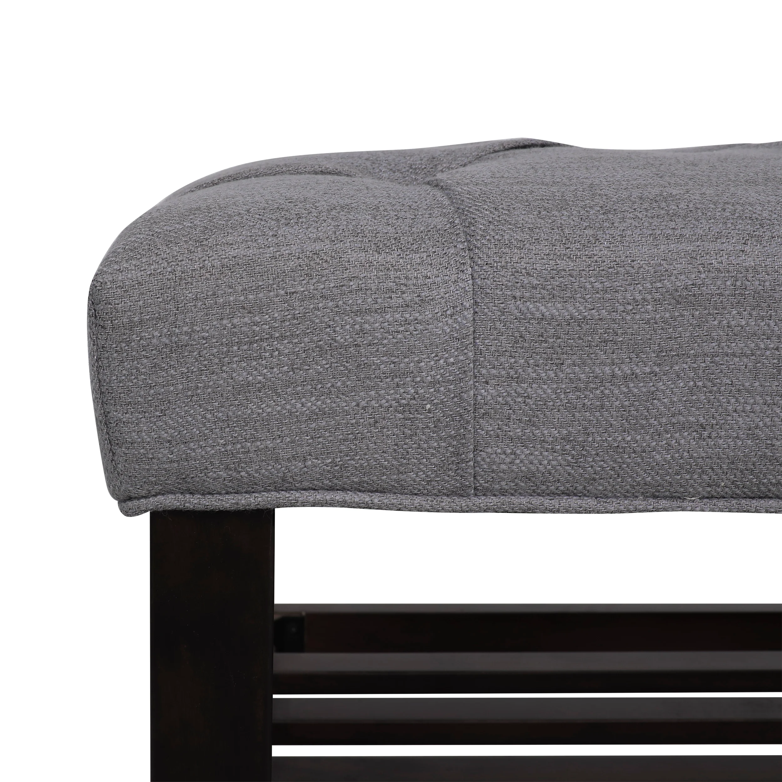 Pelon Contemporary Button Tufted Bench with Shelf - furnishings