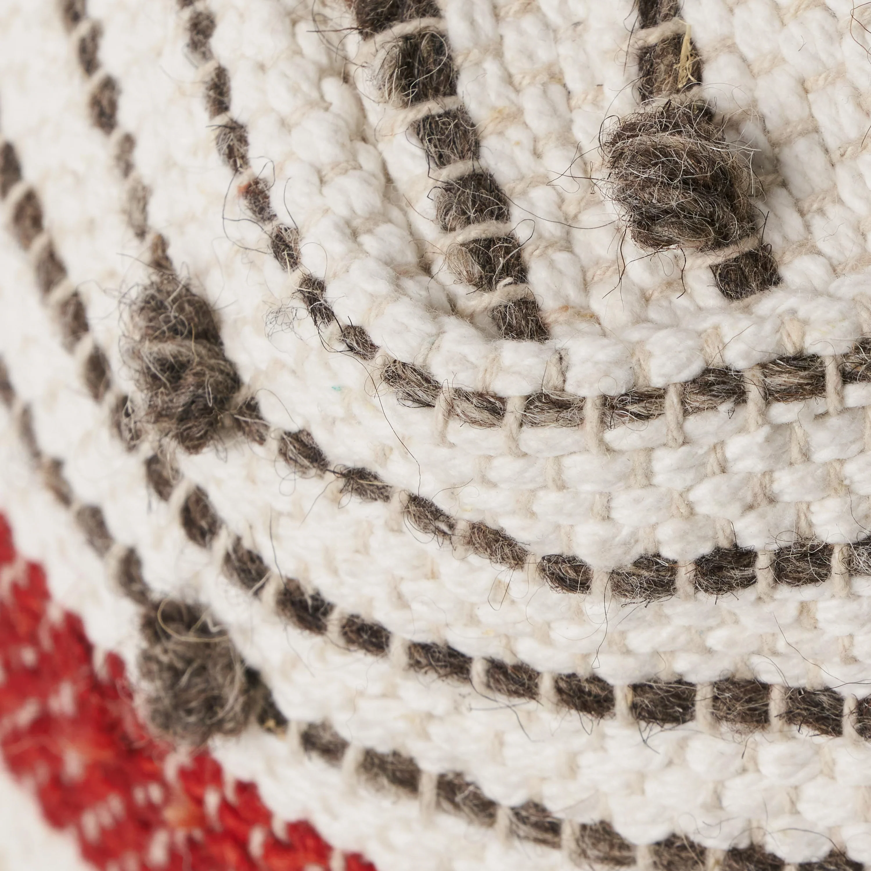 Aren Boho Wool and Cotton Ottoman Pouf - furnishings