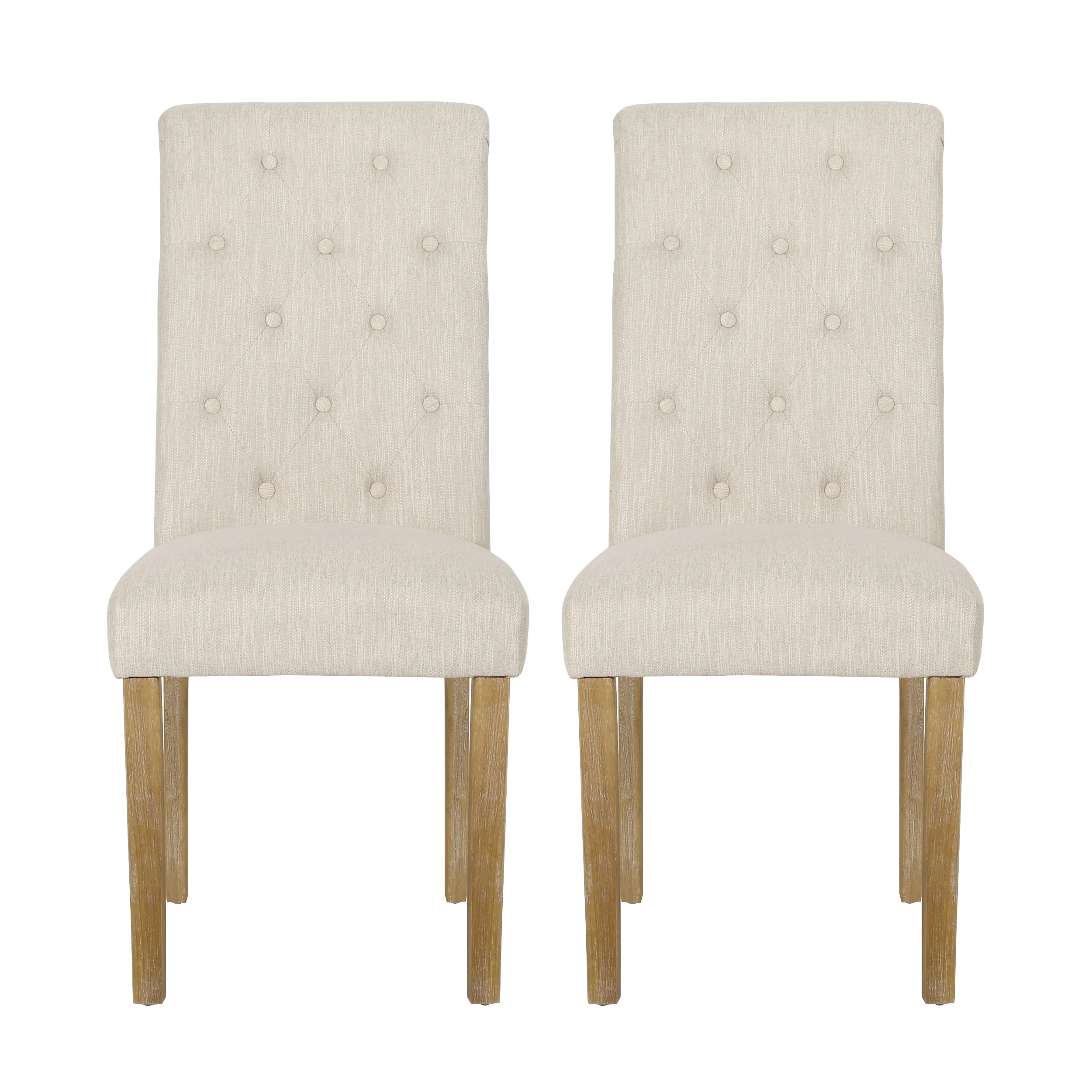 Larkspur Contemporary Fabric Tufted Dining Chairs, Set of 2 - furnishings