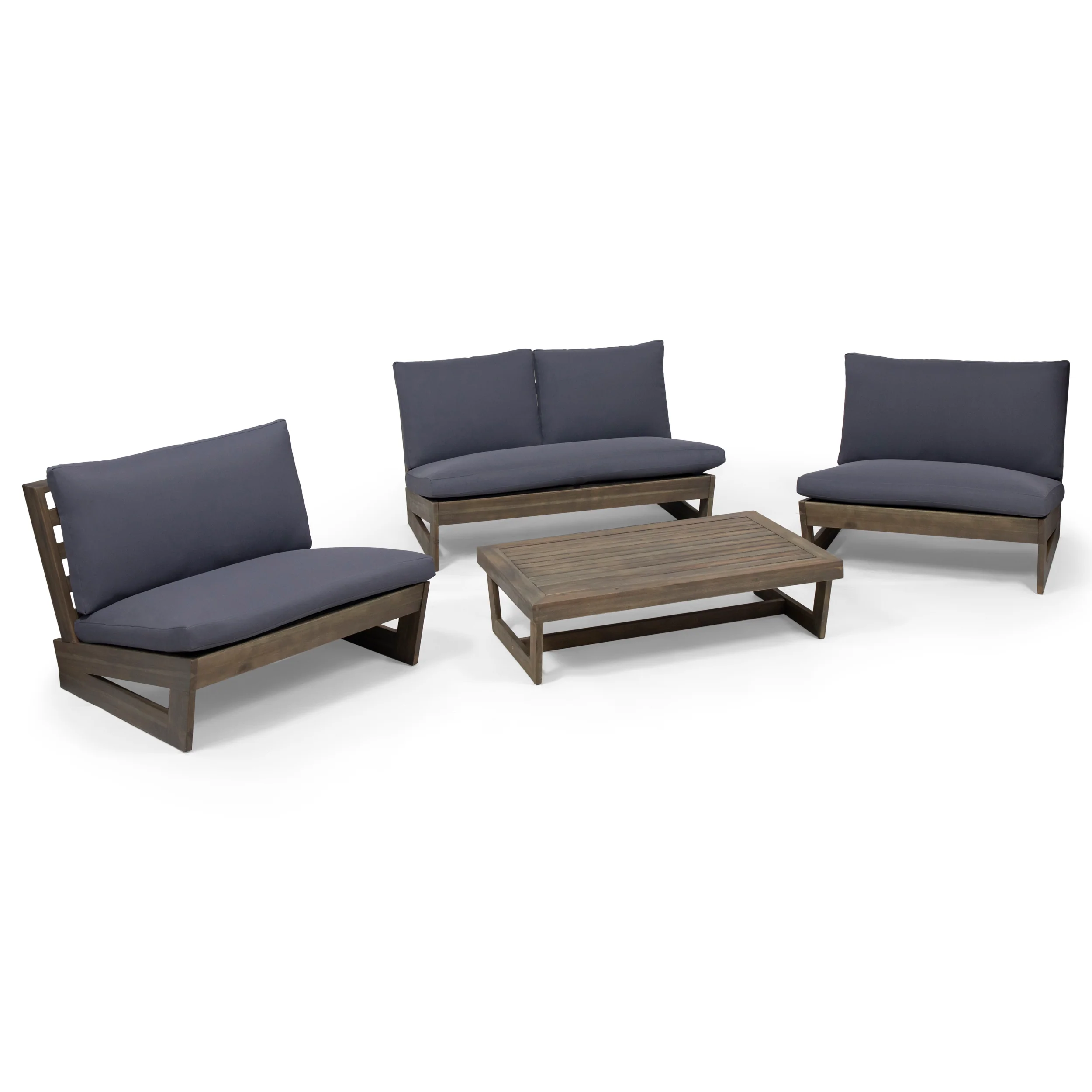 Emma Outdoor 4 Seater Chat Set with Coffee Table - furnishings