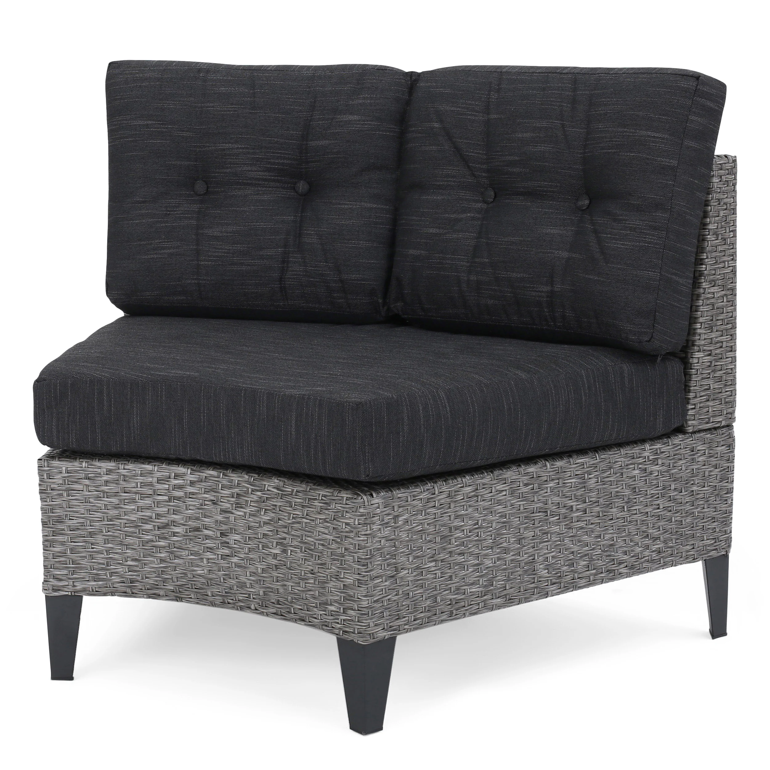Breann Outdoor Round 8 Seater Wicker Sectional Set with Fire Pit and Tank Holder - furnishings