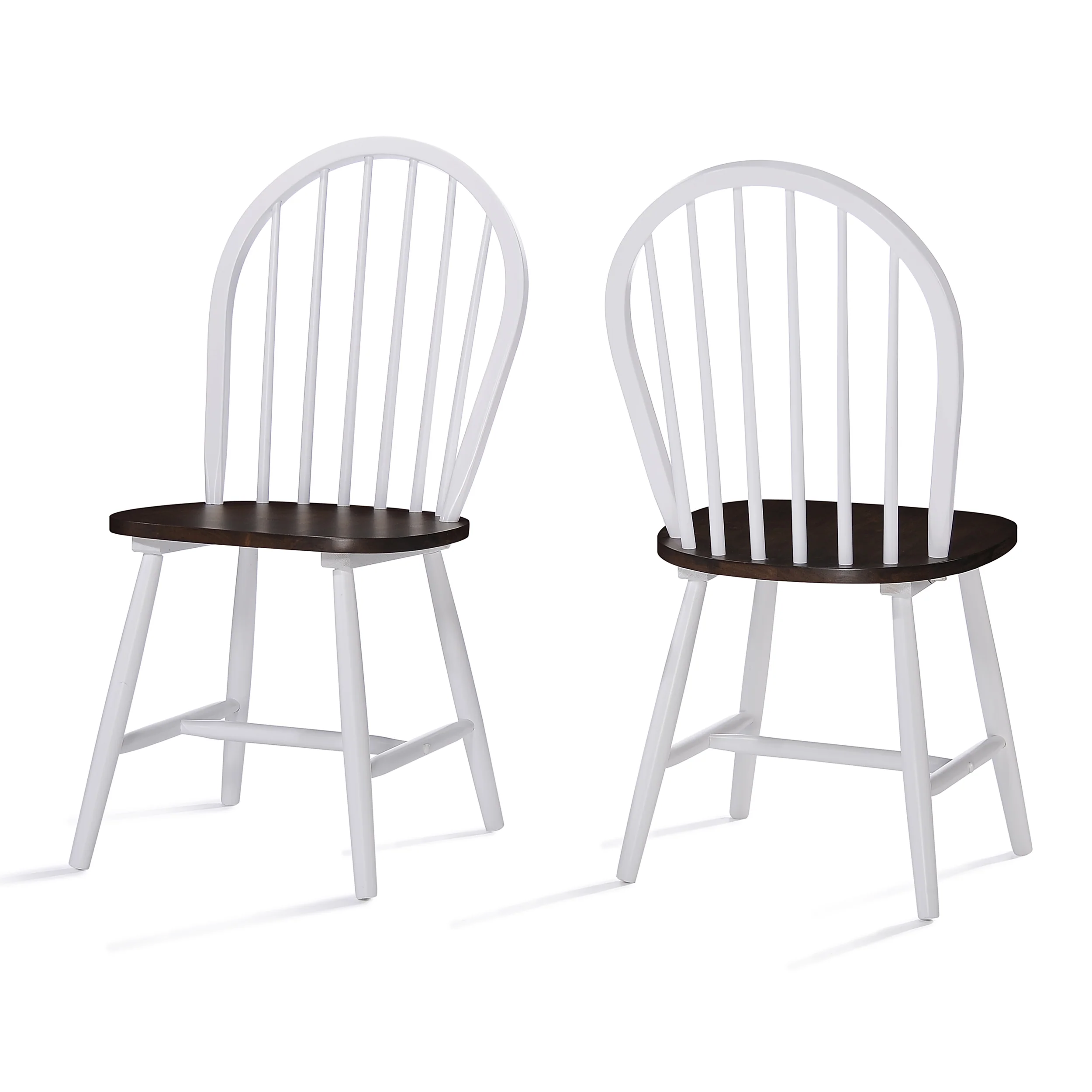Crosby Farmhouse Cottage High Back Spindled Rubberwood Dining Chairs (Set of 2) - furnishings