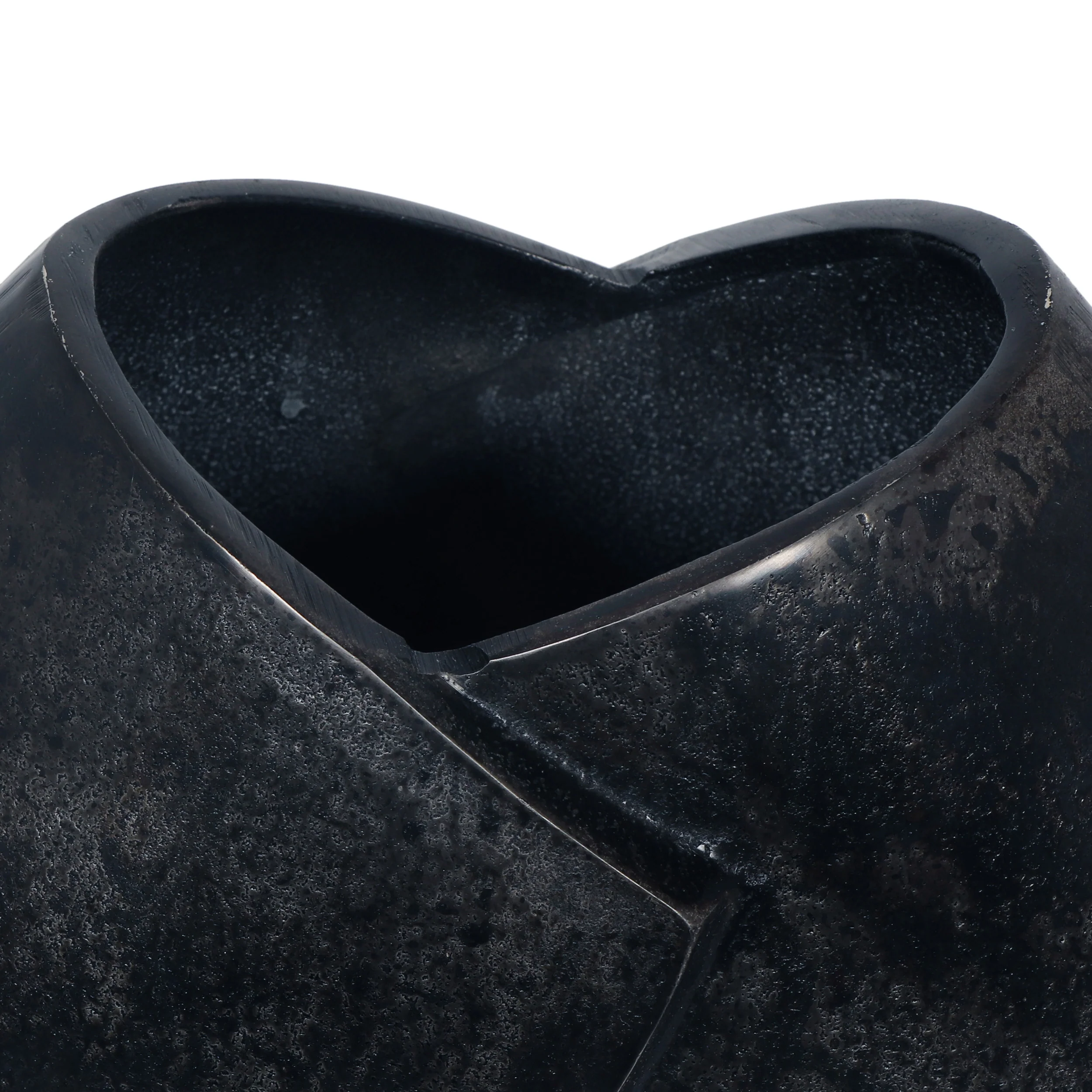 Morway Modern Handmade Aluminum Flat Vase, Charcoal - furnishings