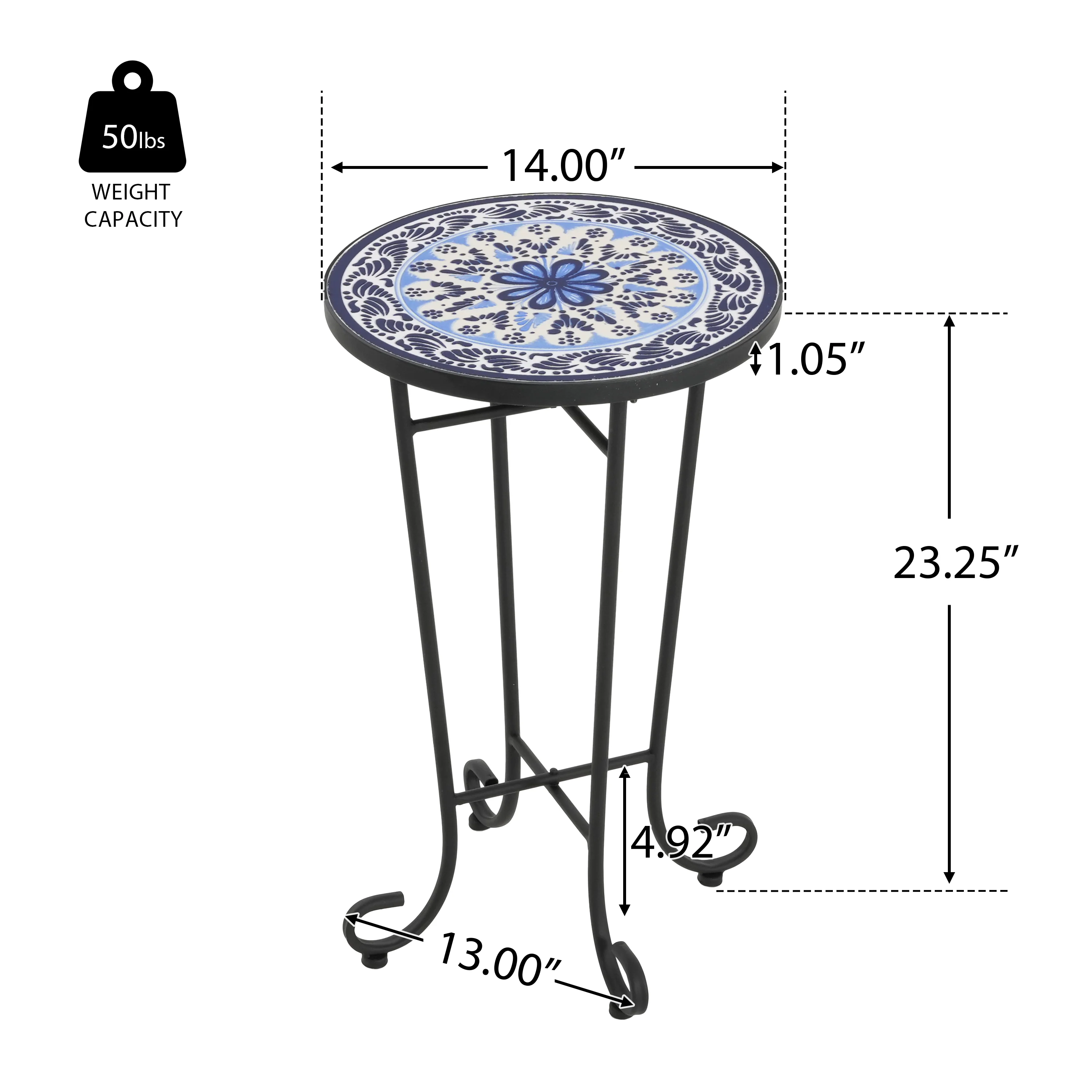 Cassian Outdoor Patio Round Side Table - furnishings