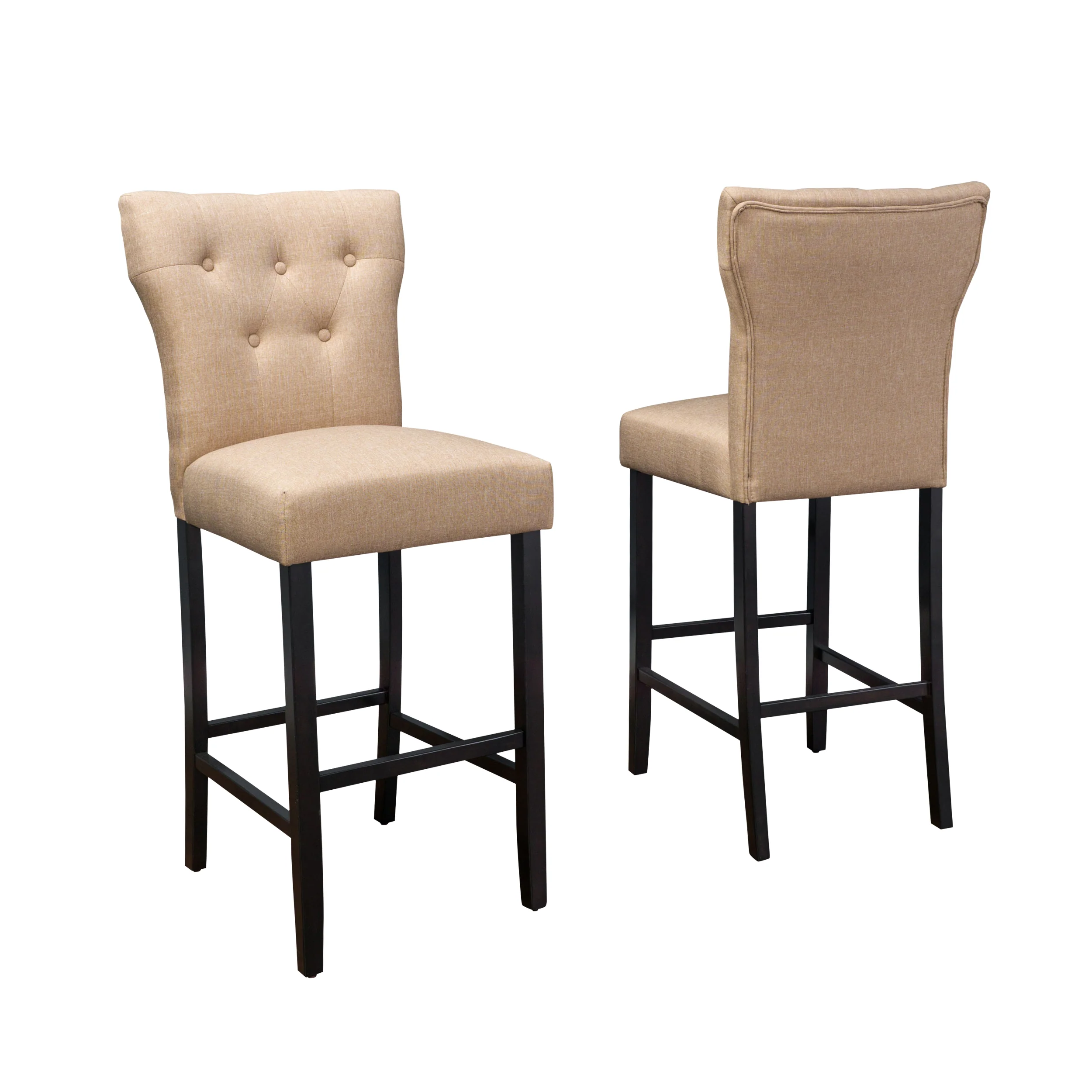 Pierre 31-Inch Brown Mocha Fabric Barstool (Set of 2) - furnishings