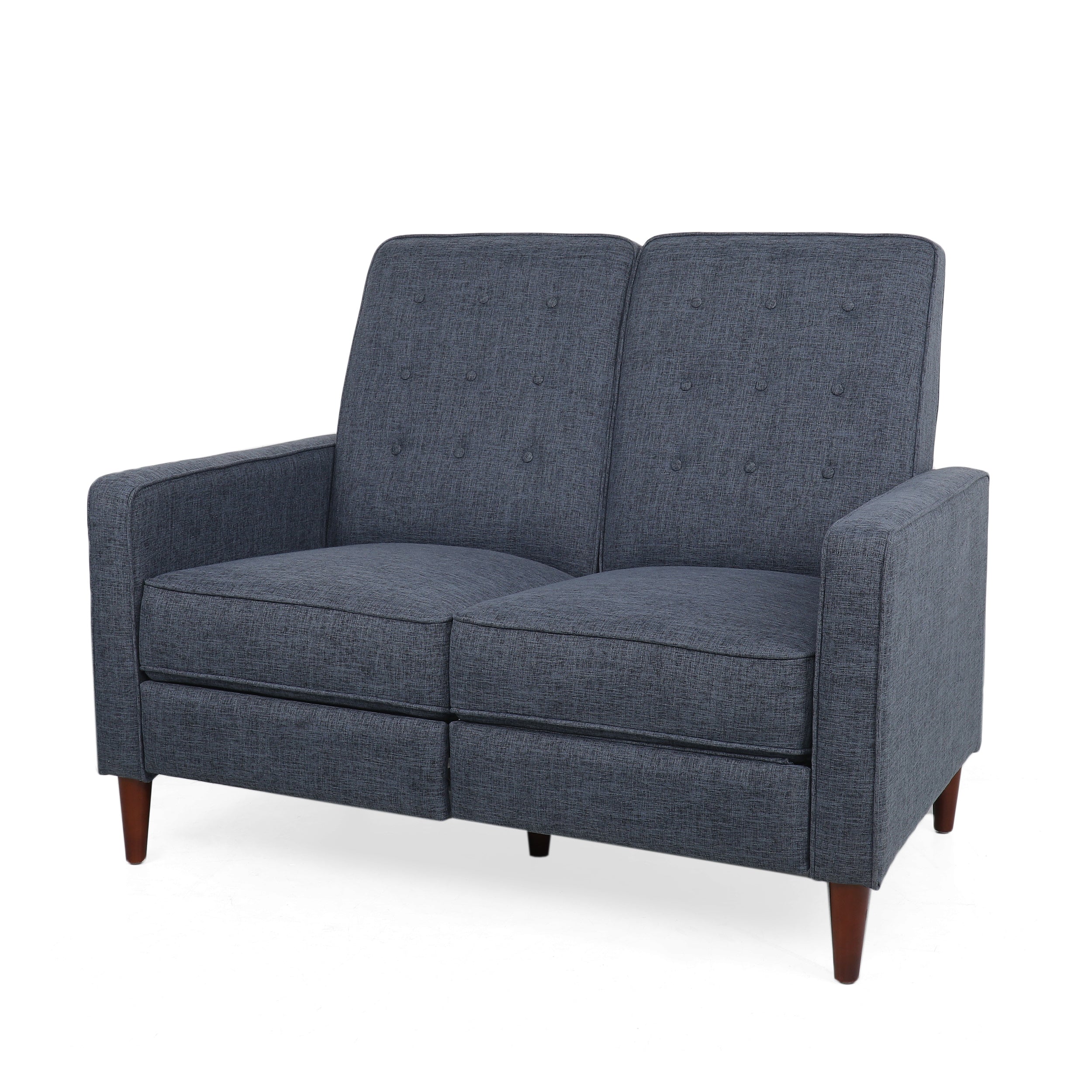 Manville Contemporary Tufted Loveseat Pushback Recliner - furnishings