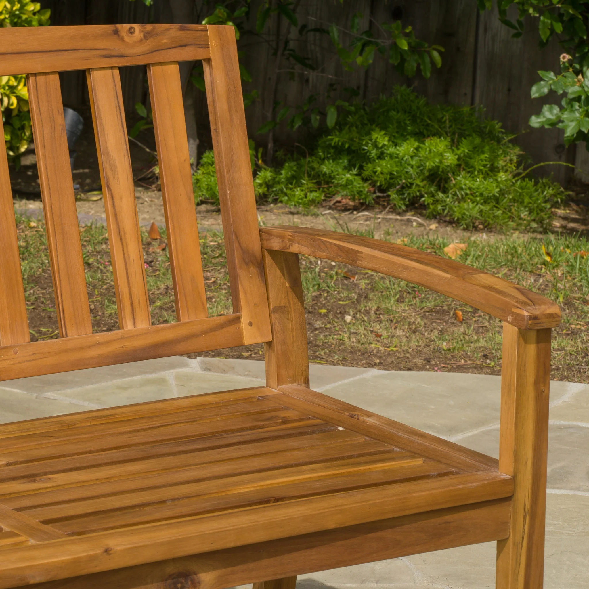 Tamika Teak Finish Acacia Bench - furnishings