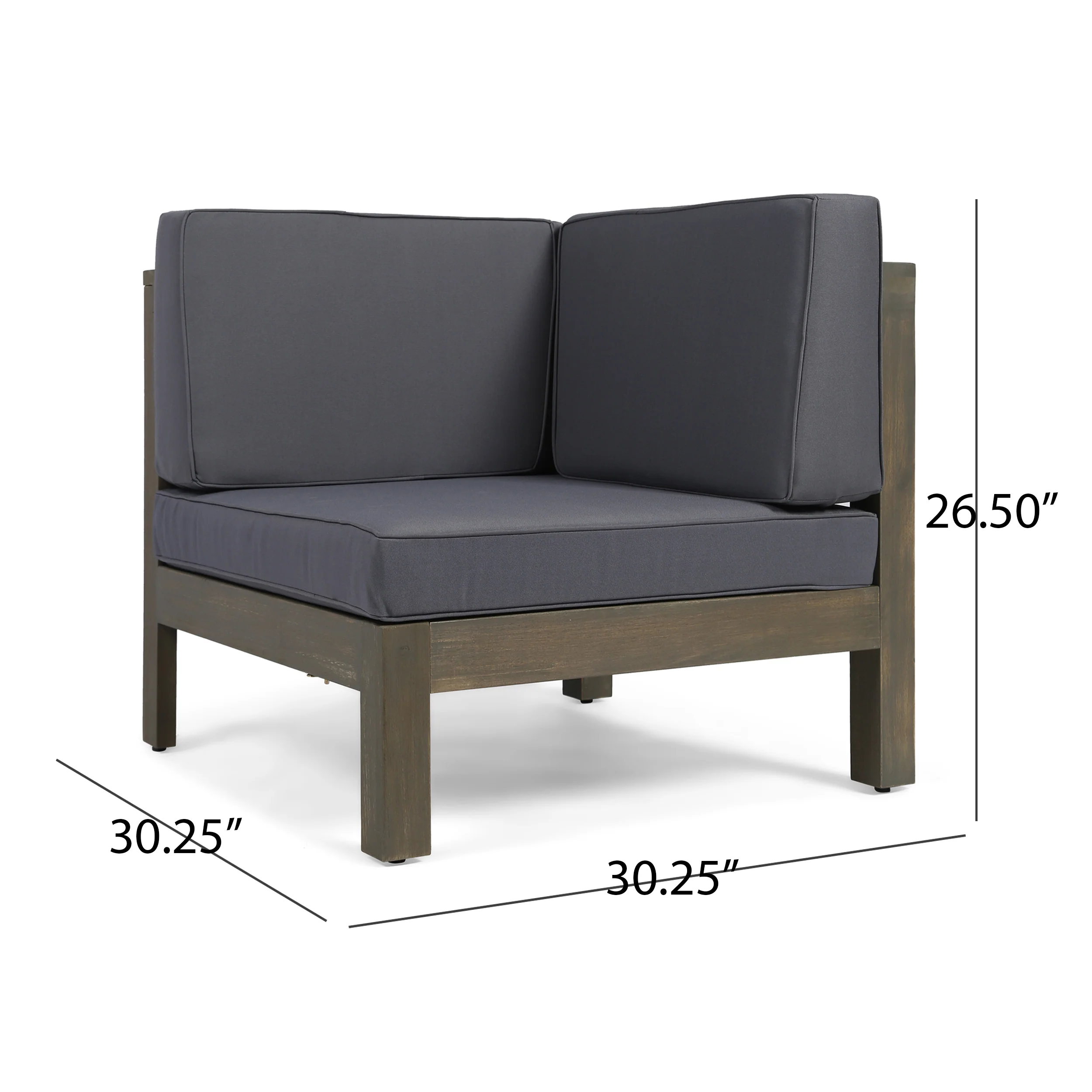Kendry Outdoor Modern 8 Seater Acacia Wood Sectional Sofa Set with Fire Pit and Tank Holder - furnishings