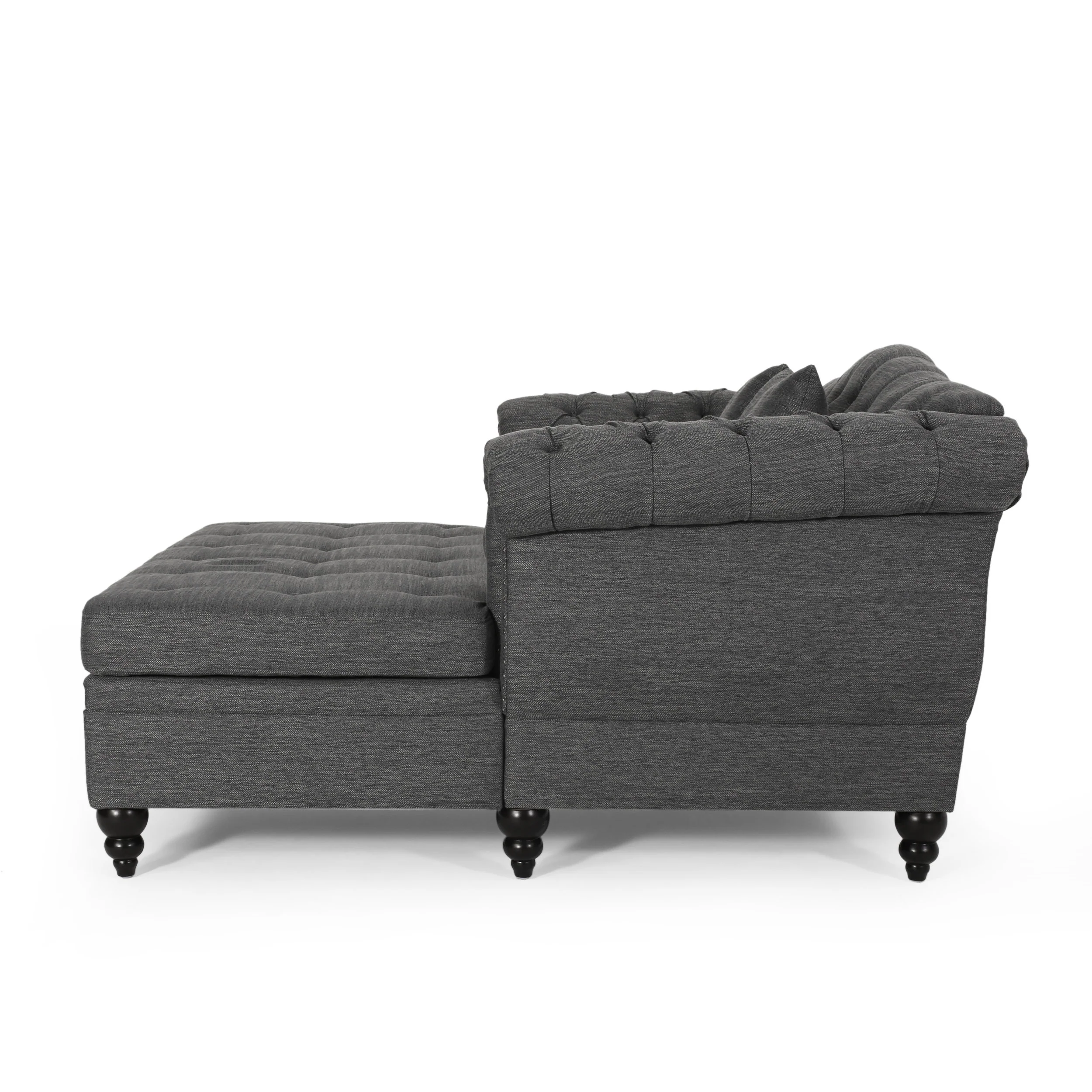 Horeb Contemporary Tufted Double Chaise Lounge with Accent Pillows - furnishings