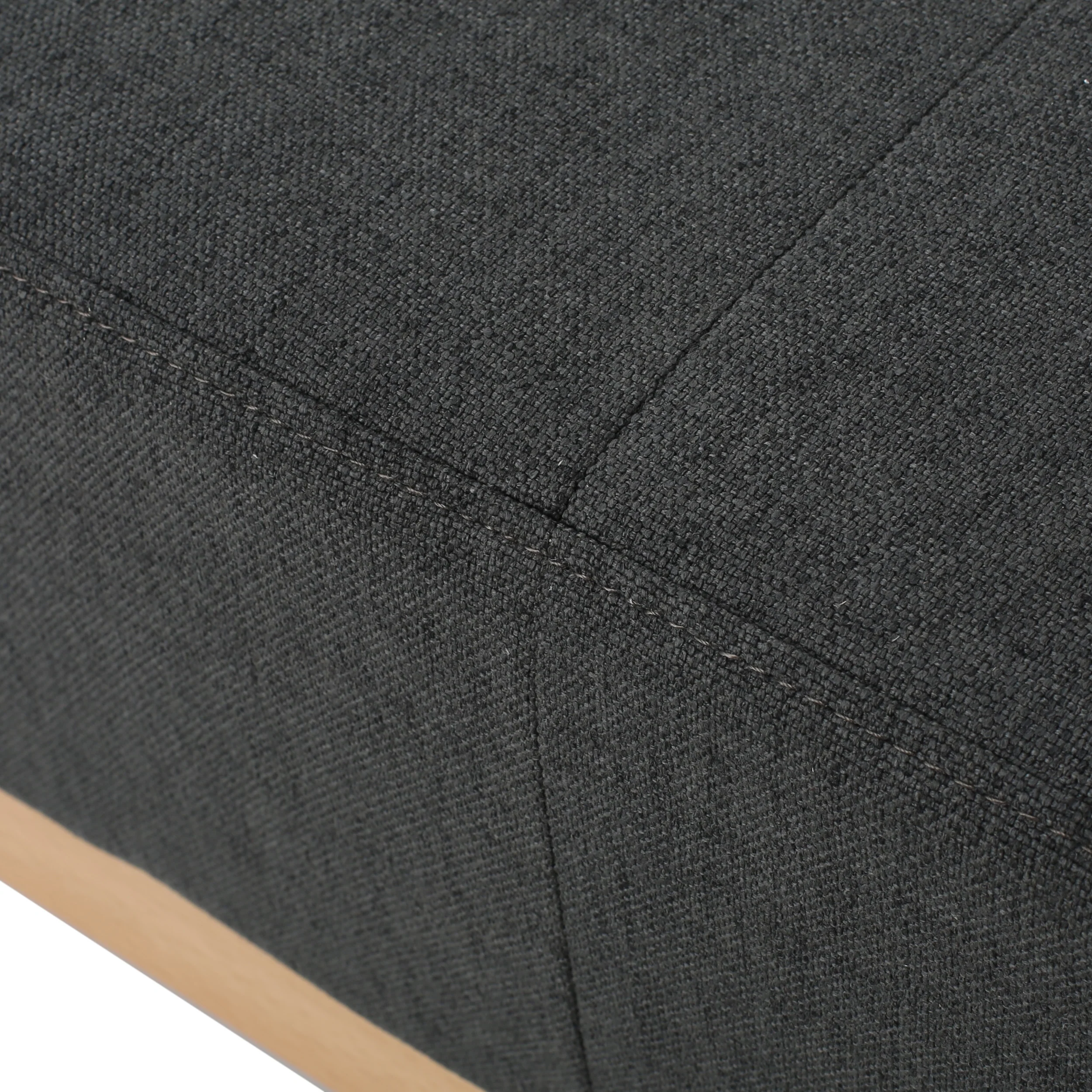 Lou Mid-Century Oxford Gray Fabric Ottoman - furnishings