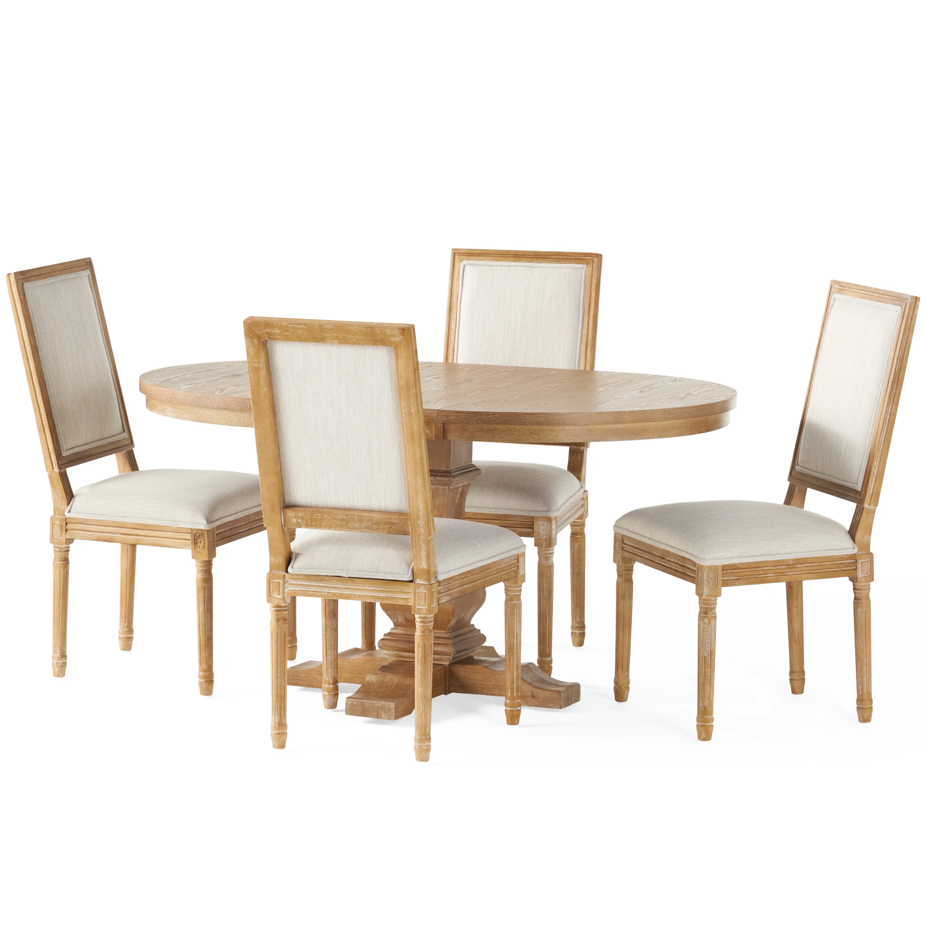 Beckstrom French Country 5-Piece Expandable Oval Dining Set - Wood - furnishings