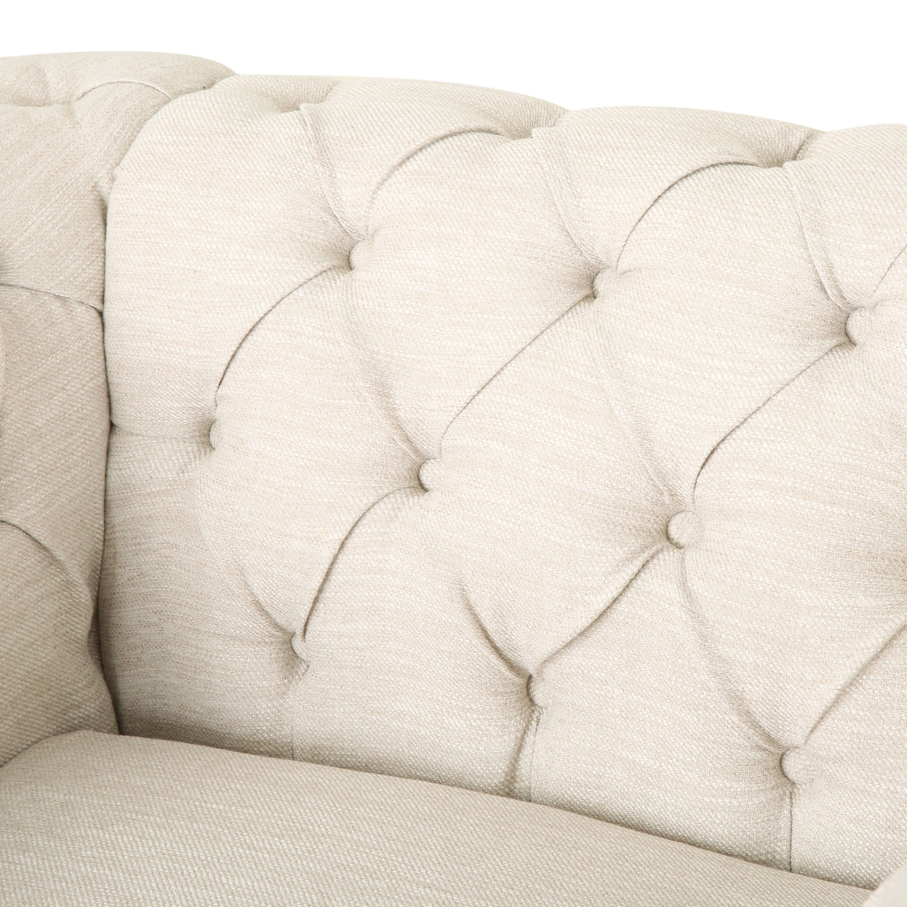 Alejandro Chesterfield Tufted Fabric Club Chair with Nailhead Trim - furnishings