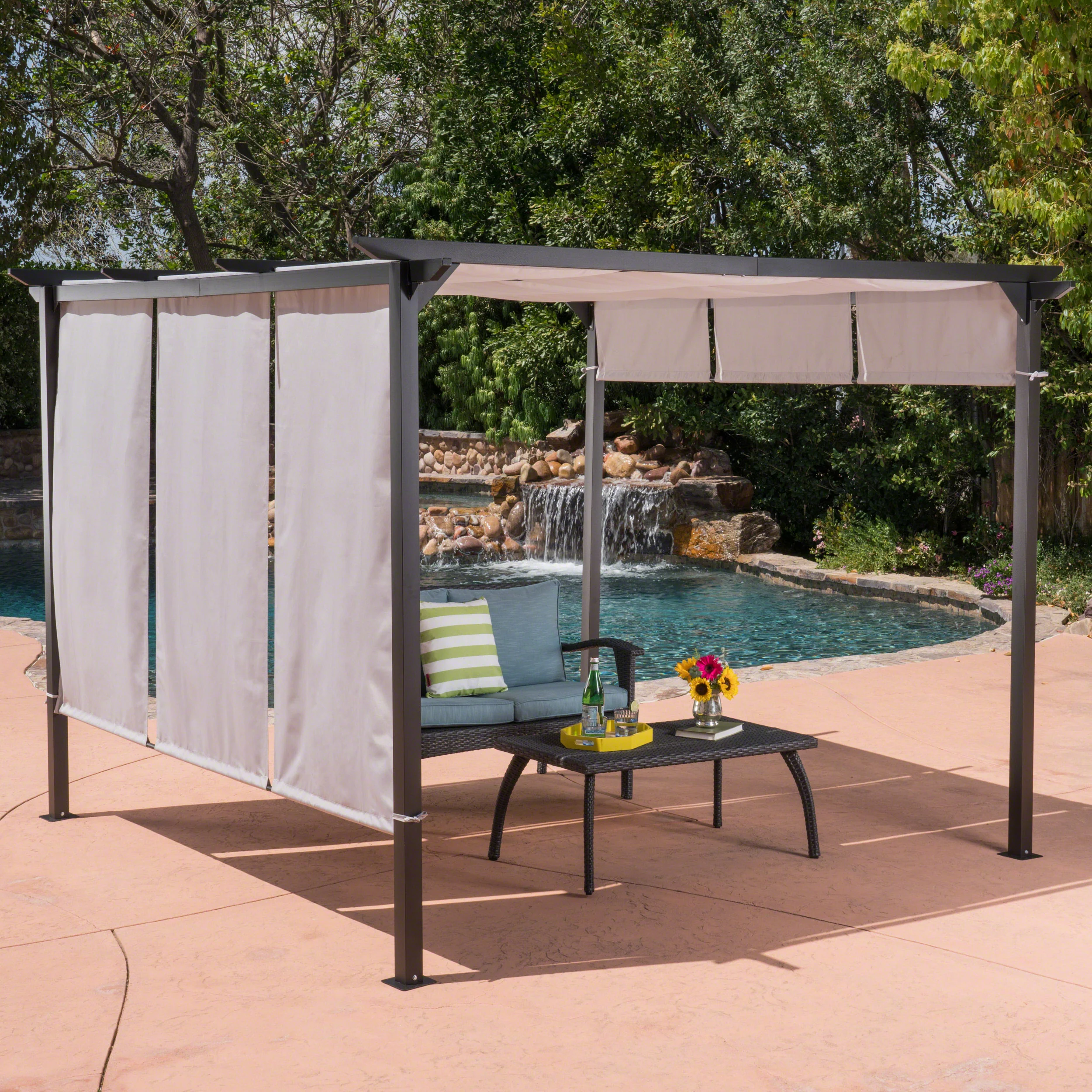 Dione Outdoor Modern 10 x 10 Foot Canopy - furnishings