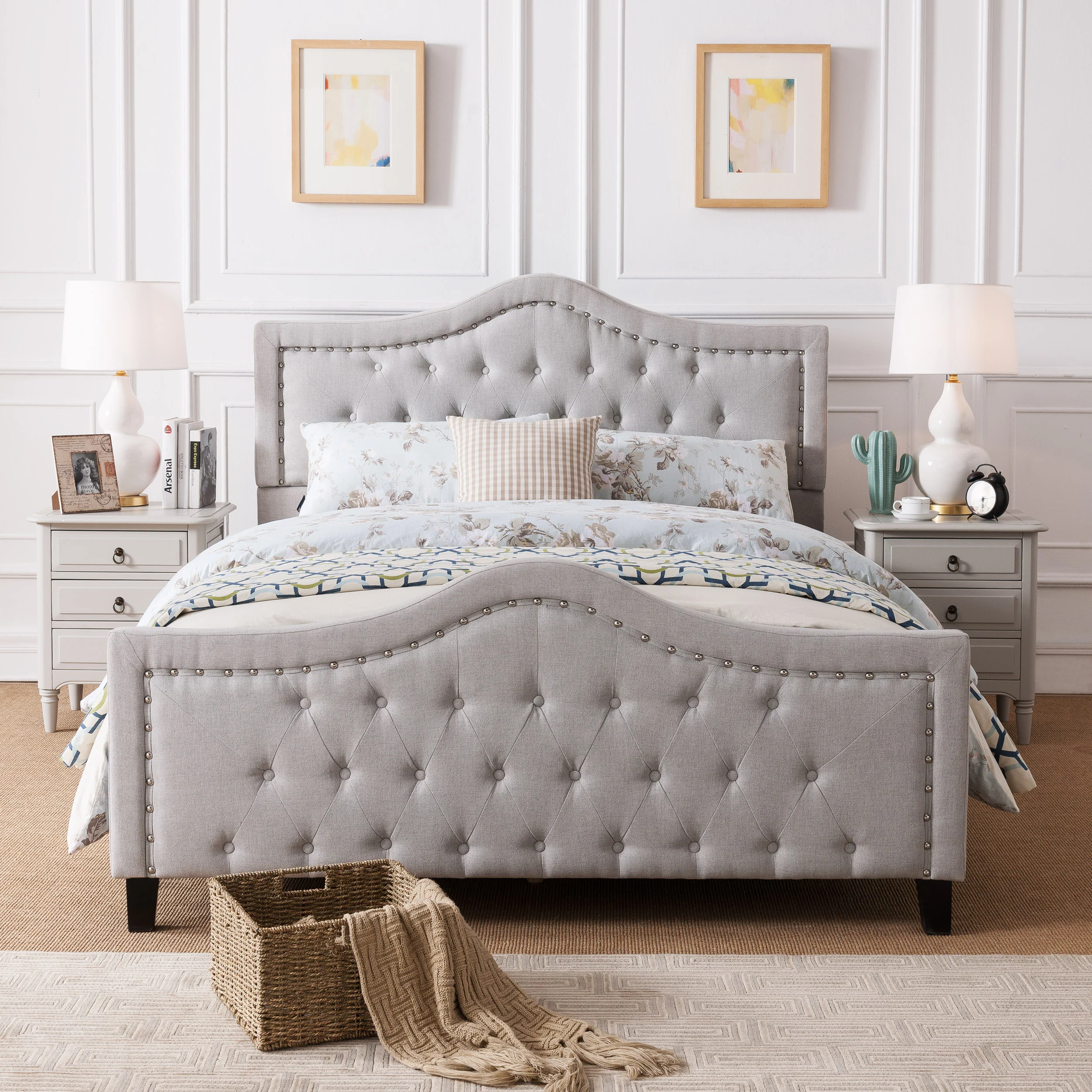 Livi Fabric Fully Upholstered Queen Bed Set - furnishings