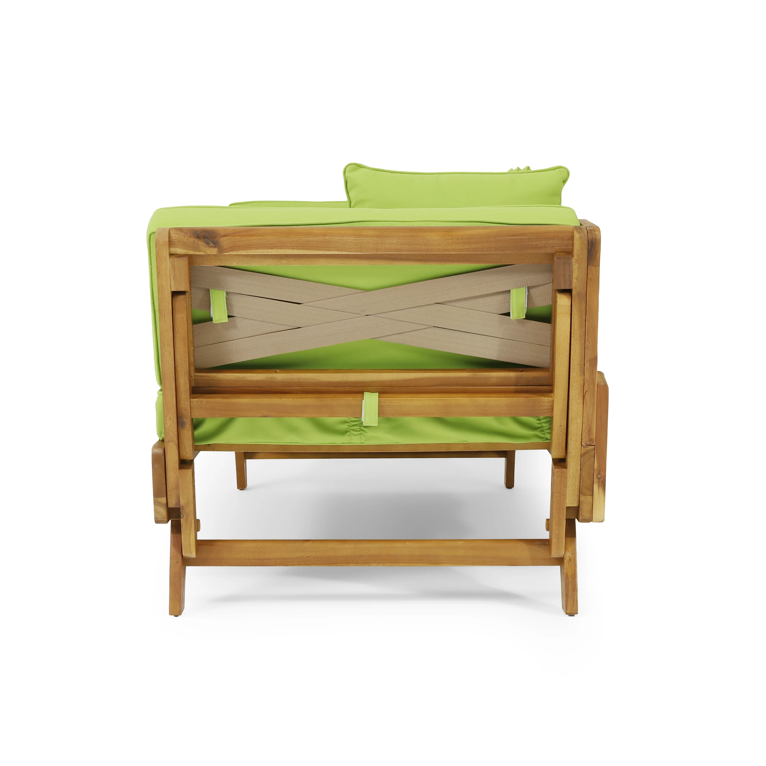 Oceanna Outdoor Acacia Wood and Rope Expandable Daybed with Cushions - furnishings