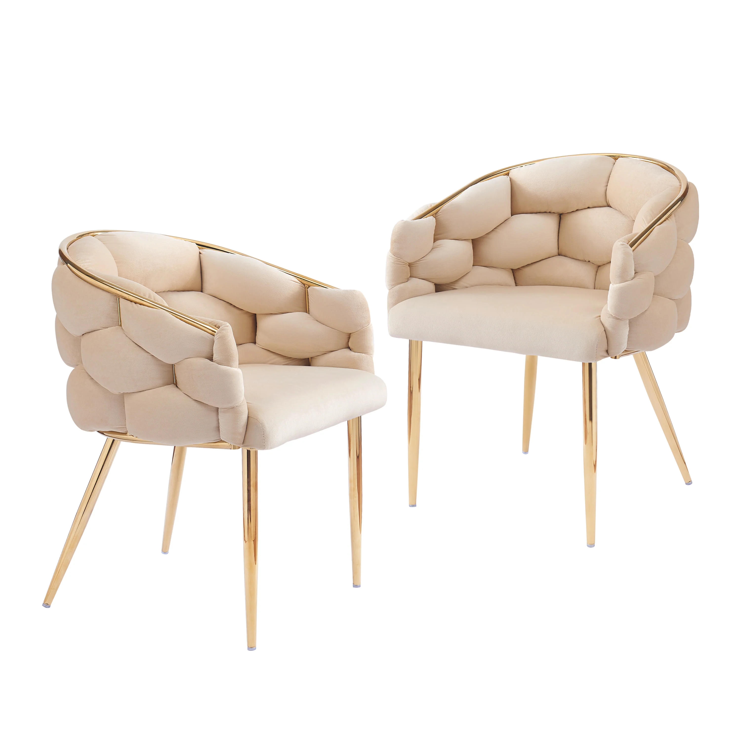 Cotorro Velvet Barrel Design Accent Chairs - furnishings