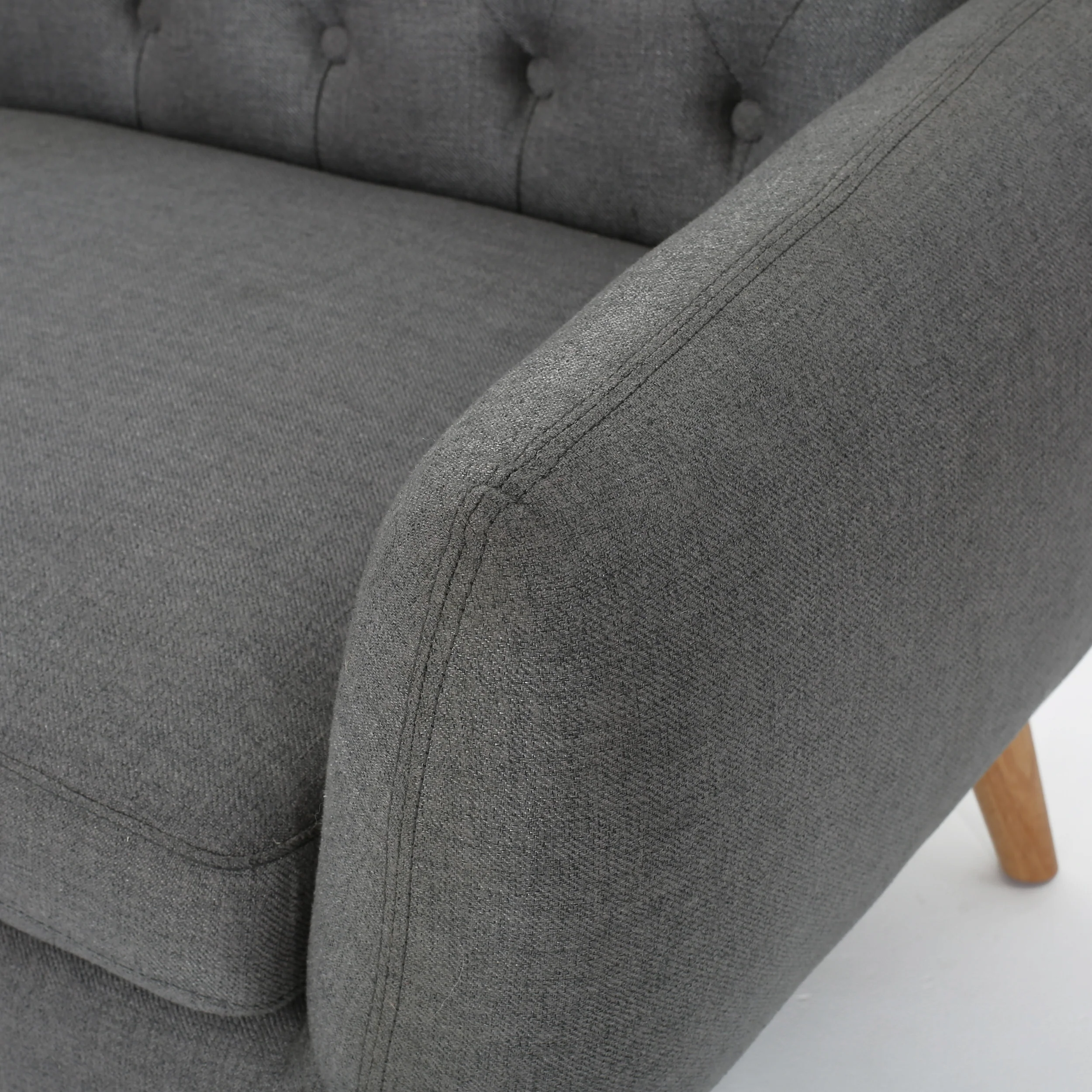 Alscot Mid Century Modern Fabric Tufted Oversized Loveseat - furnishings