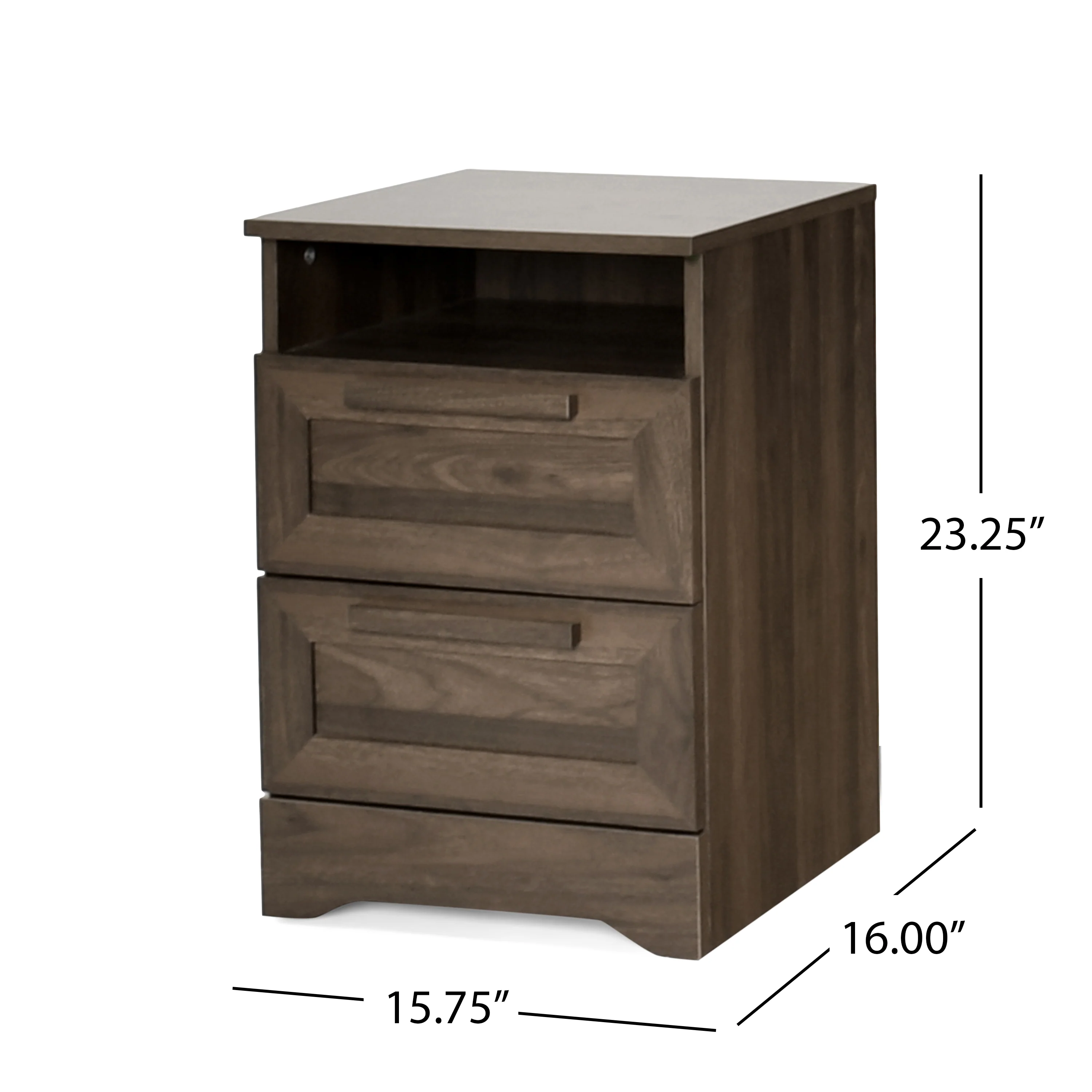 Broxon Rustic 2 Drawer Nightstand - furnishings