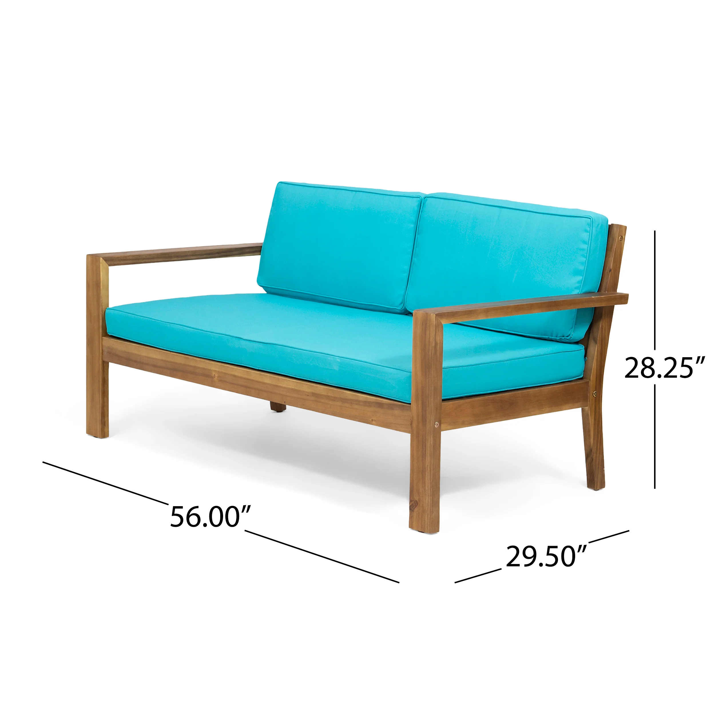 Gloria Outdoor 4 Seater Acacia Wood Chat Set with Cushions - furnishings