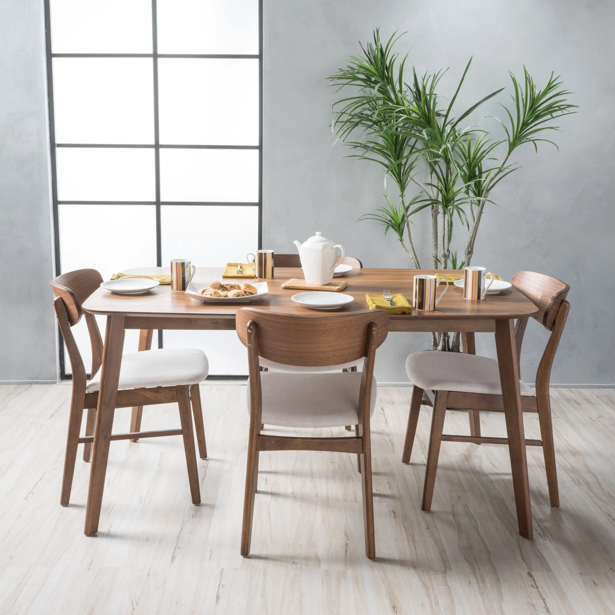 Lucille Mid-Century Modern 5 Piece Dining Set - furnishings