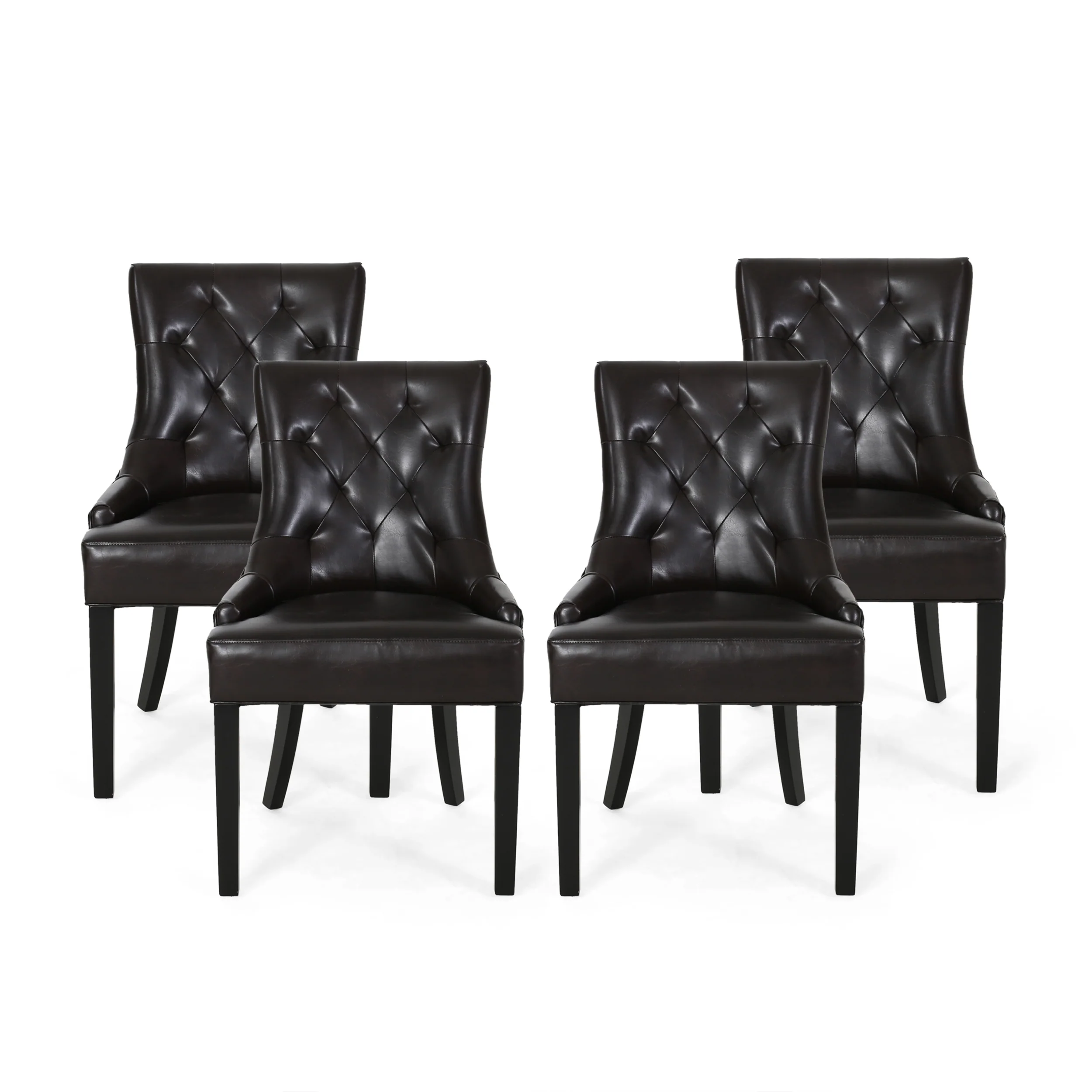 Stacy Hourglass Leather Dining Chairs (Set of 4) - furnishings