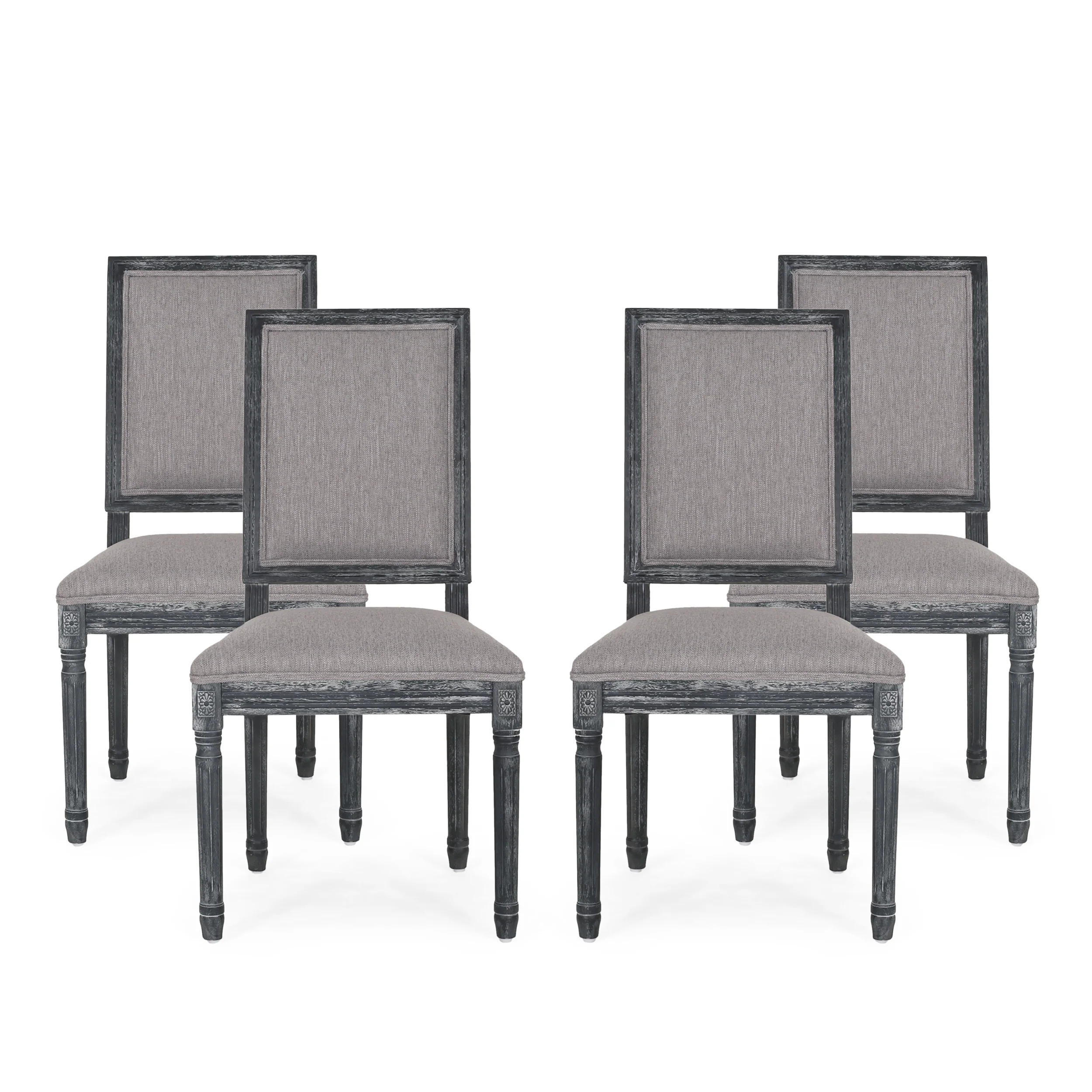 Amy French Country Wood Upholstered Dining Chair, Set of 4 - furnishings
