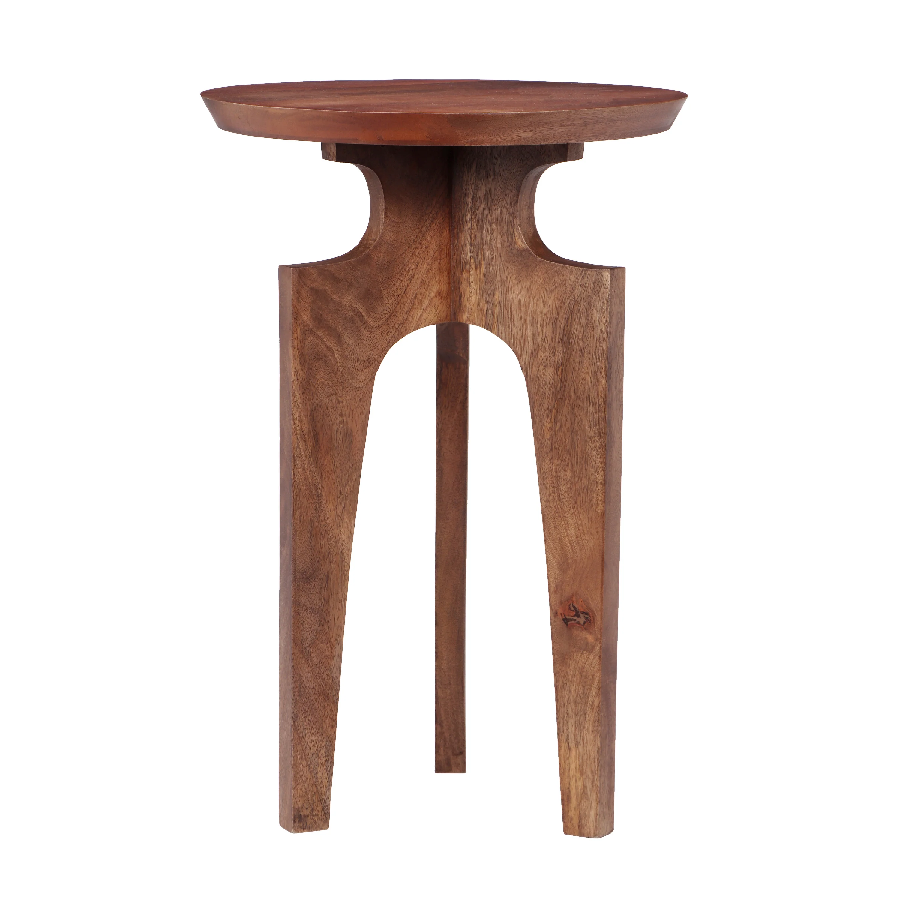 Tangelo Retro Round Mango Wood End Table - furnishings