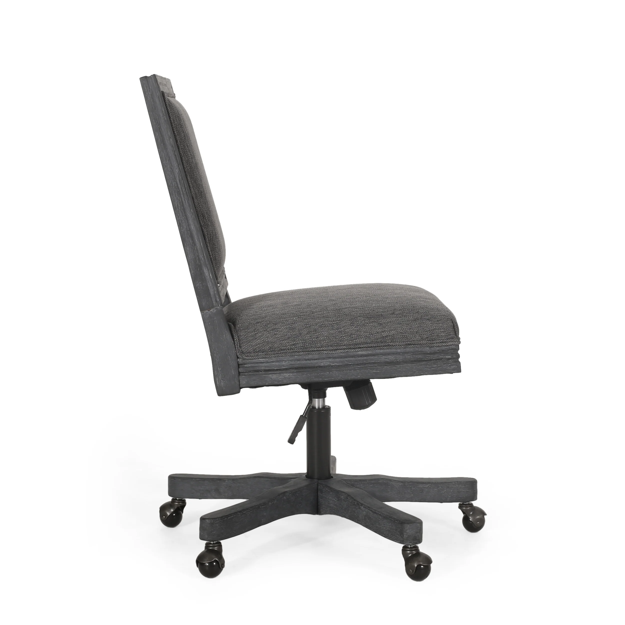 McGillen Rustic Upholstered Swivel Office Chair - furnishings