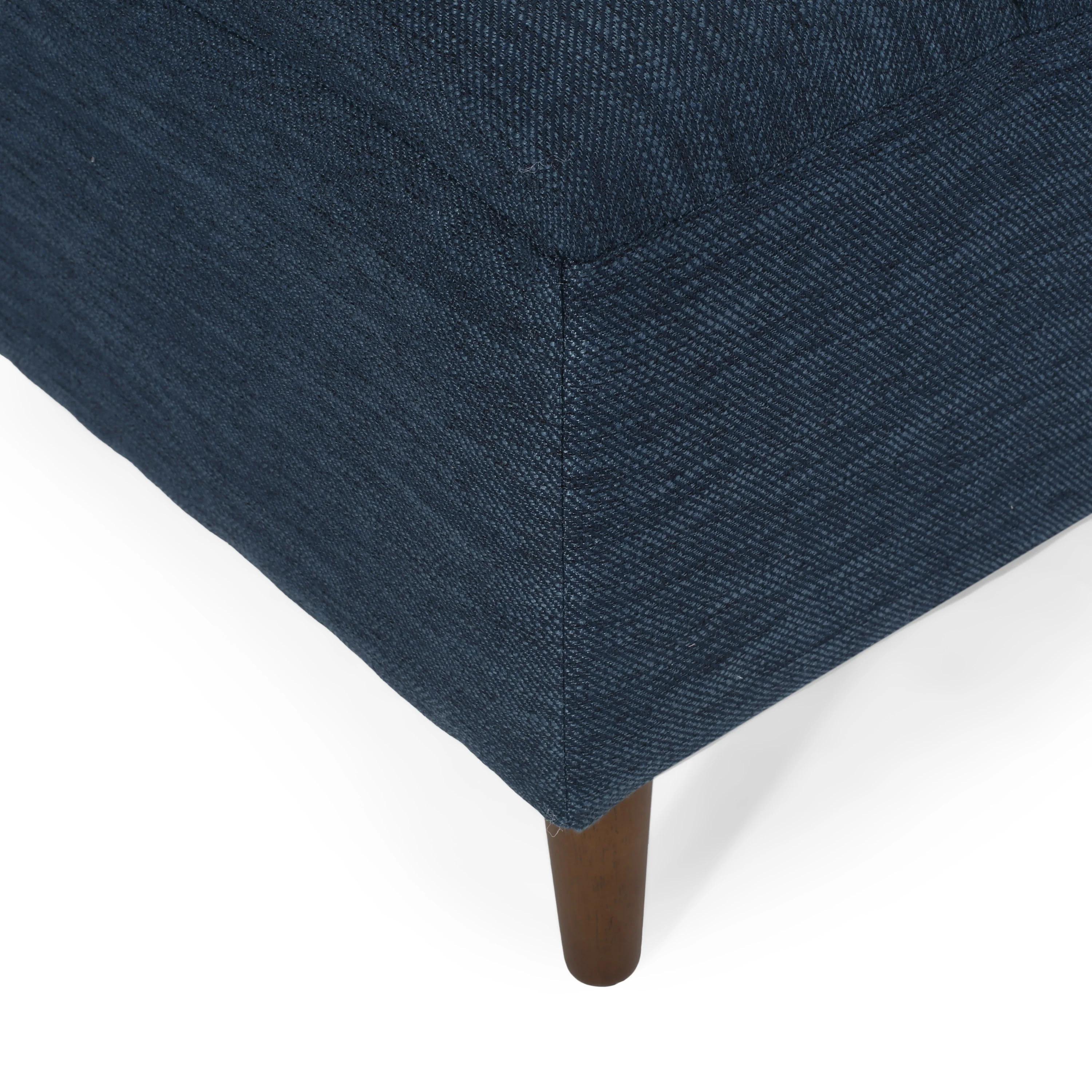 Holmwood Mid Century Modern Fabric Tufted Chaise Lounge with Bolster Pillow - furnishings