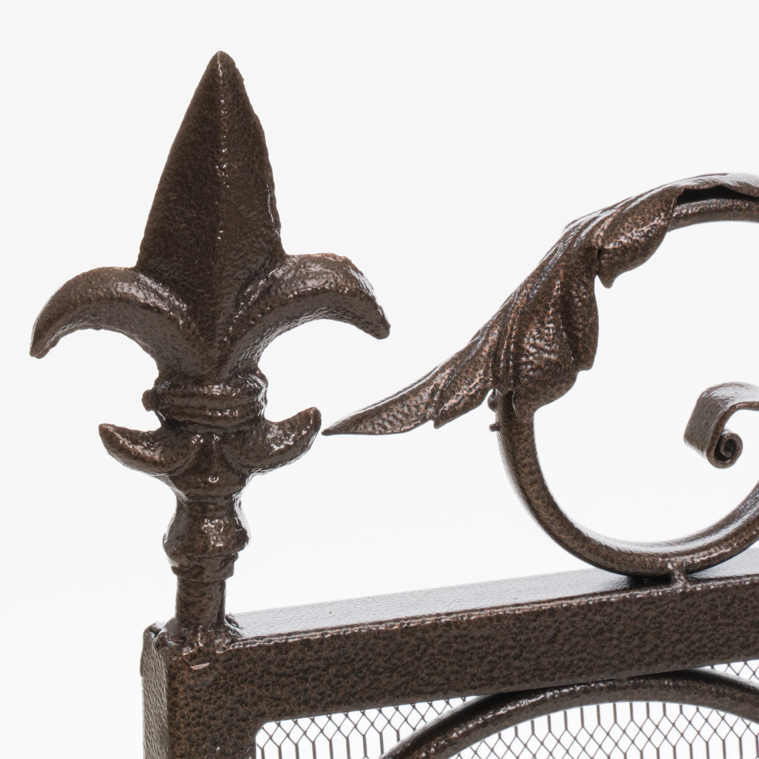 Darcie Copper Brown Finish Wrought Iron Fireplace Screen - furnishings