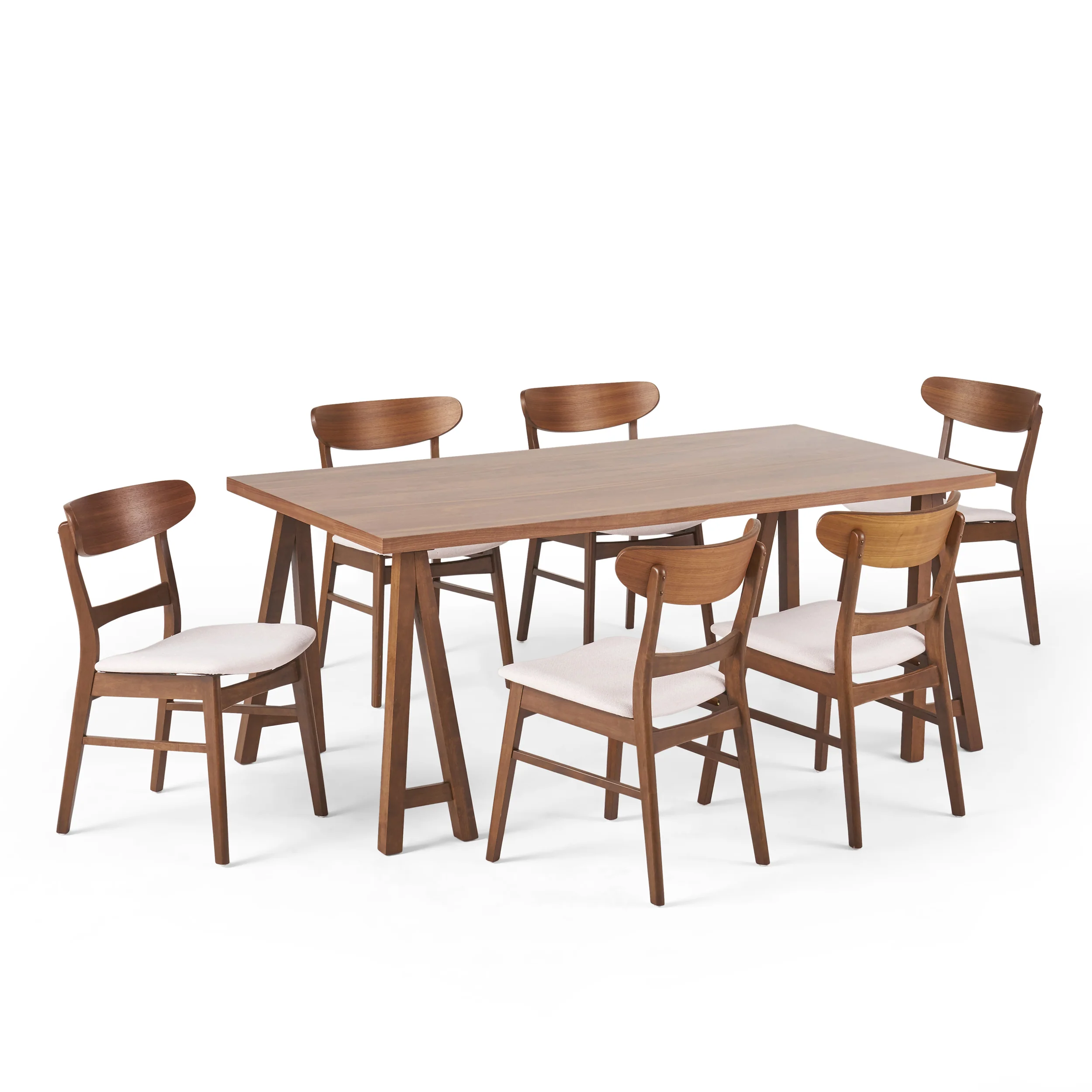 Randal Mid-Century Modern 7 Piece Dining Set - furnishings