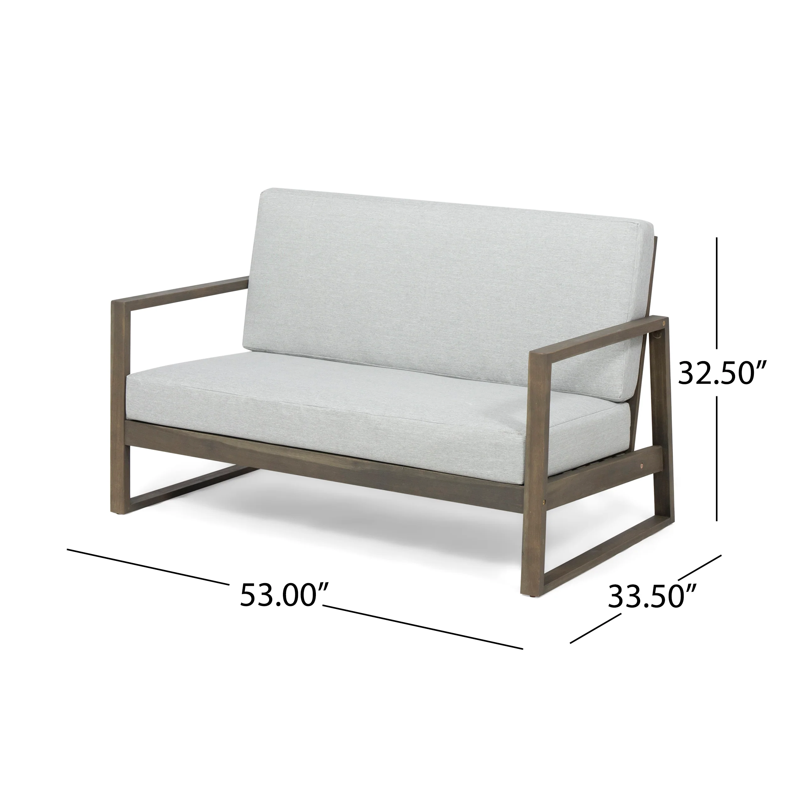Marlee Outdoor Acacia Wood 4 Seater Chat Set with Coffee Table - furnishings