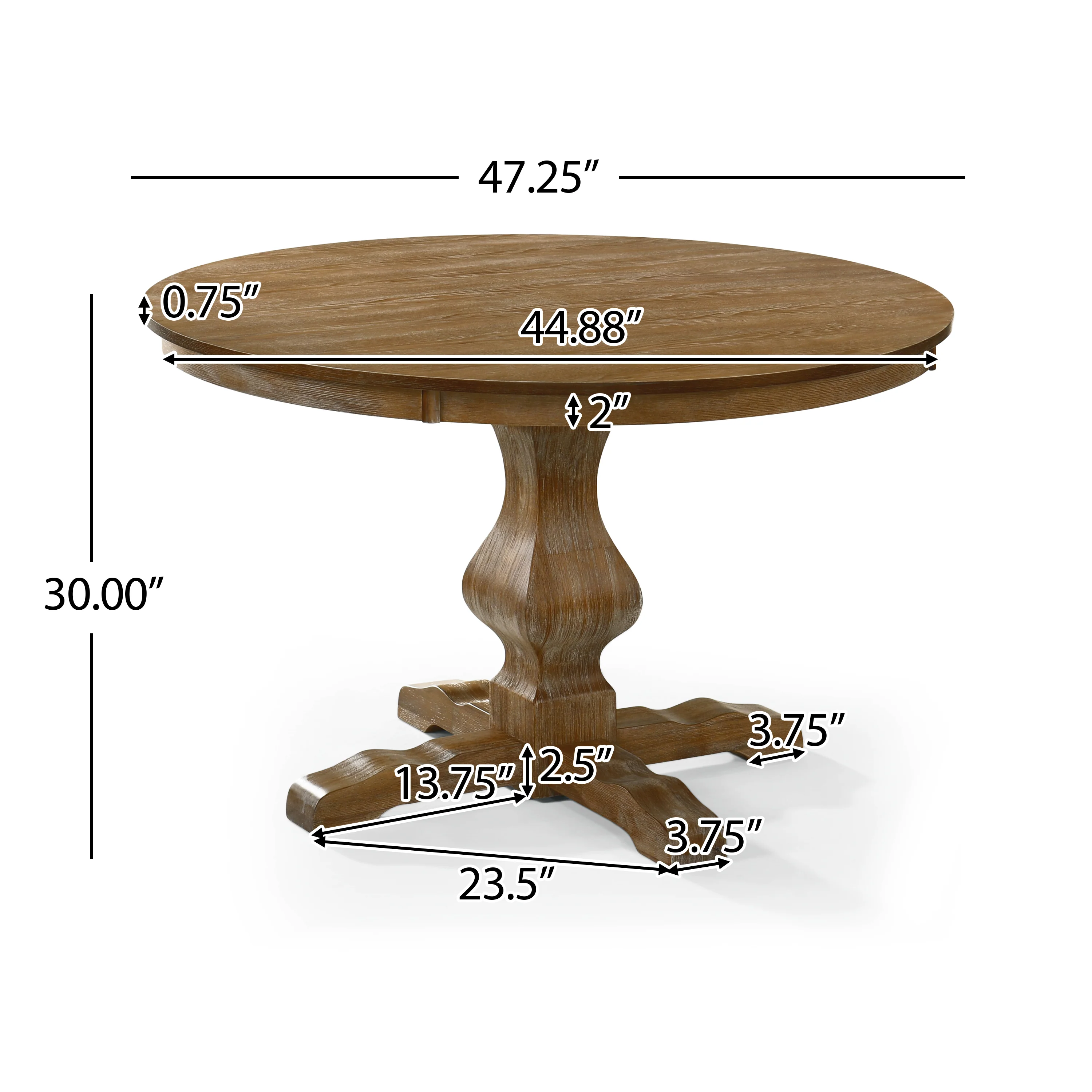 Bryan French Country Fabric Upholstered Wood 5 Piece Circular Dining Set - furnishings