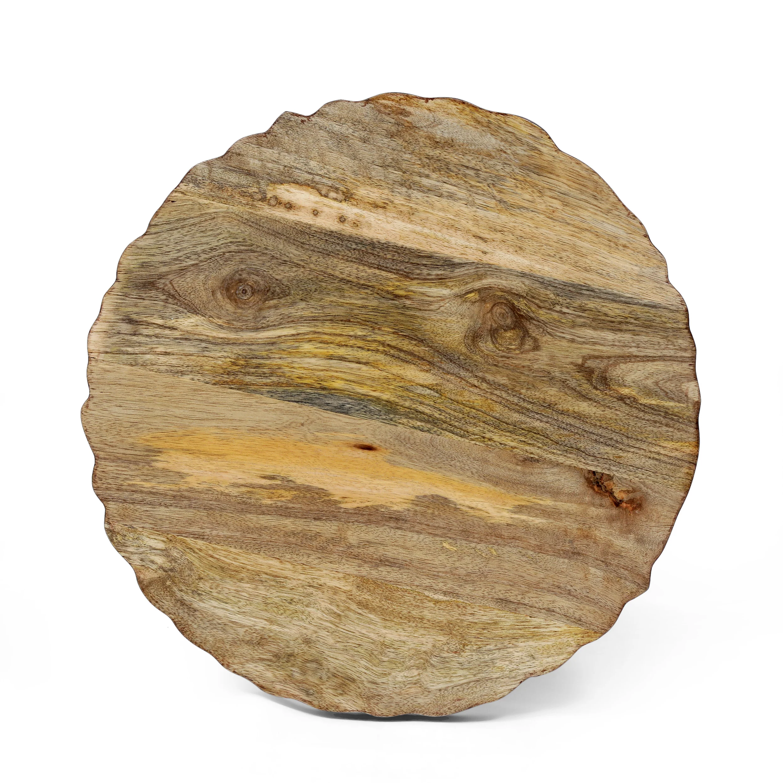 Perry Handcrafted Boho Mango Wood End Table - furnishings