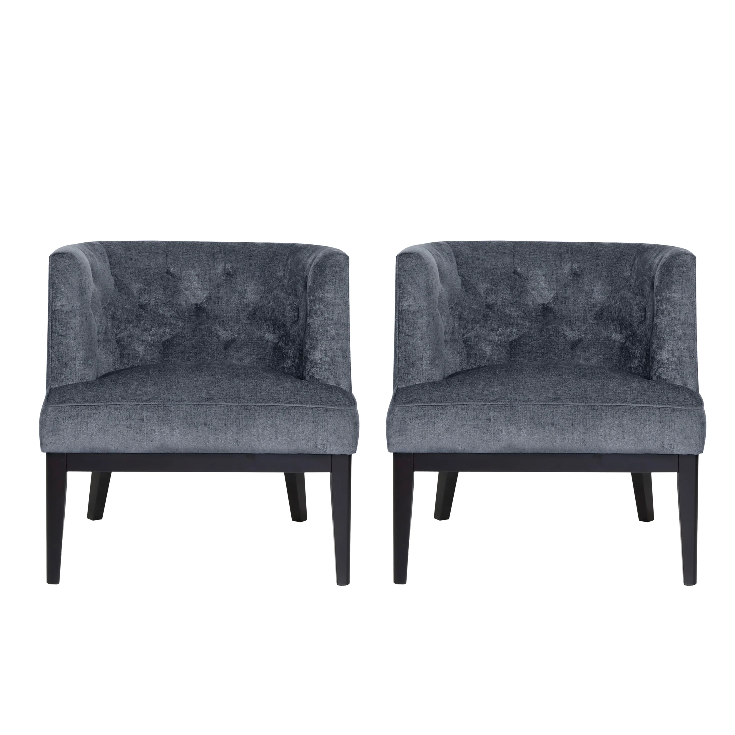Evans Contemporary Fabric Tufted Accent Chairs, Set of 2 - furnishings