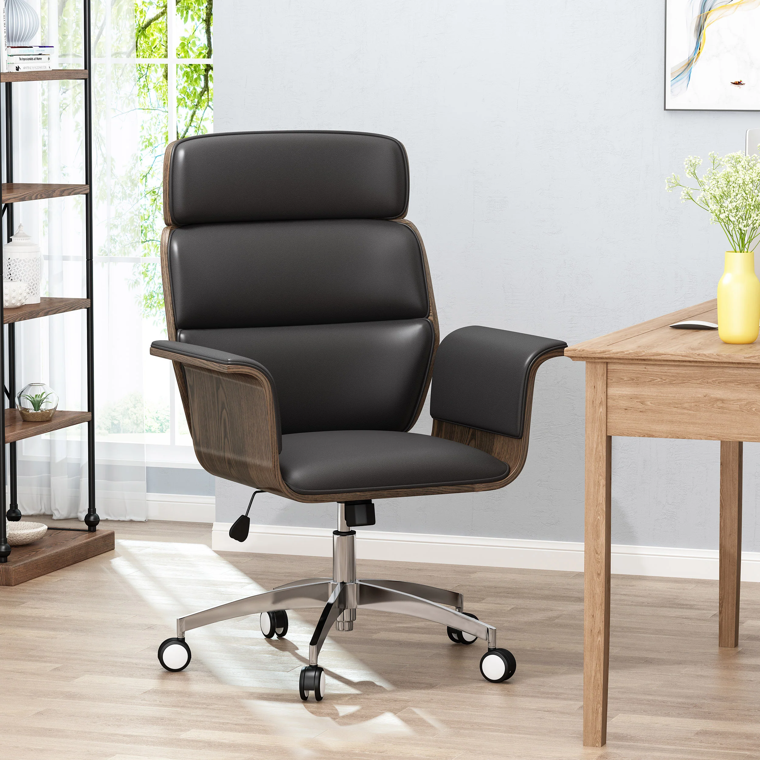 Aleigha Mid-Century Modern Swivel Office Chair - furnishings