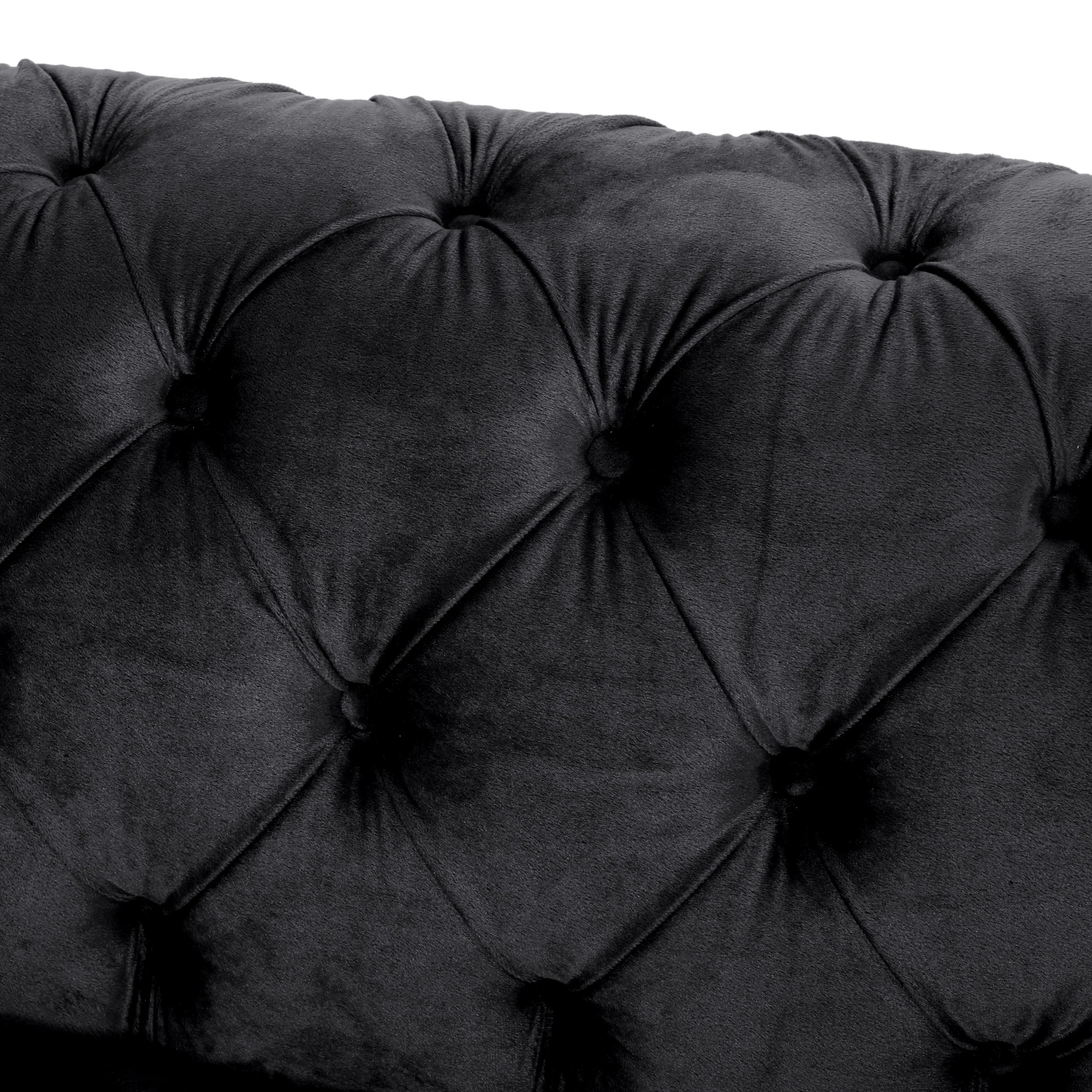Giovanna Modern Glam Tufted Velvet 3 Seater Sofa - furnishings