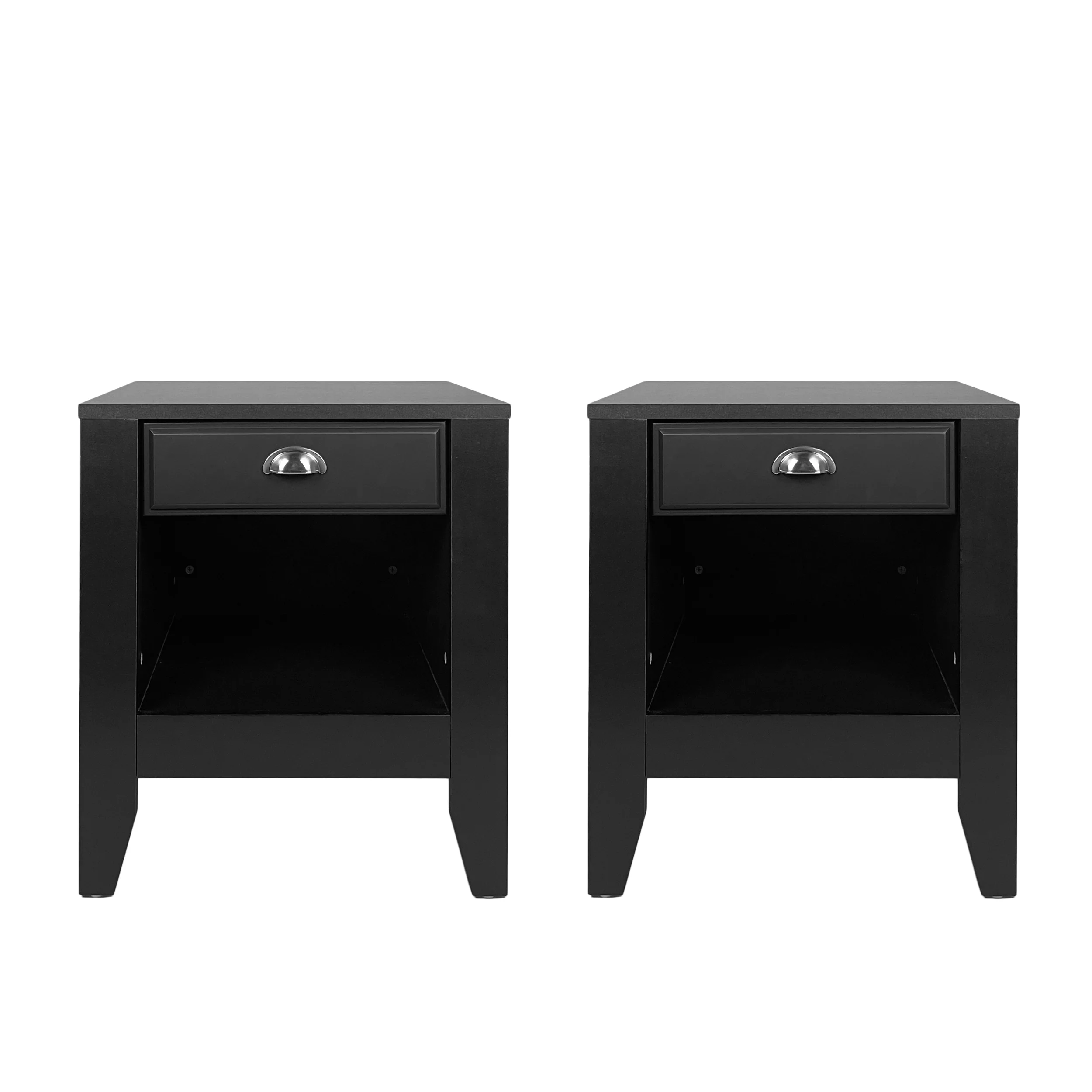 Cleary Contemporary Faux Wood Nightstands with Drawer, Set of 2 - furnishings