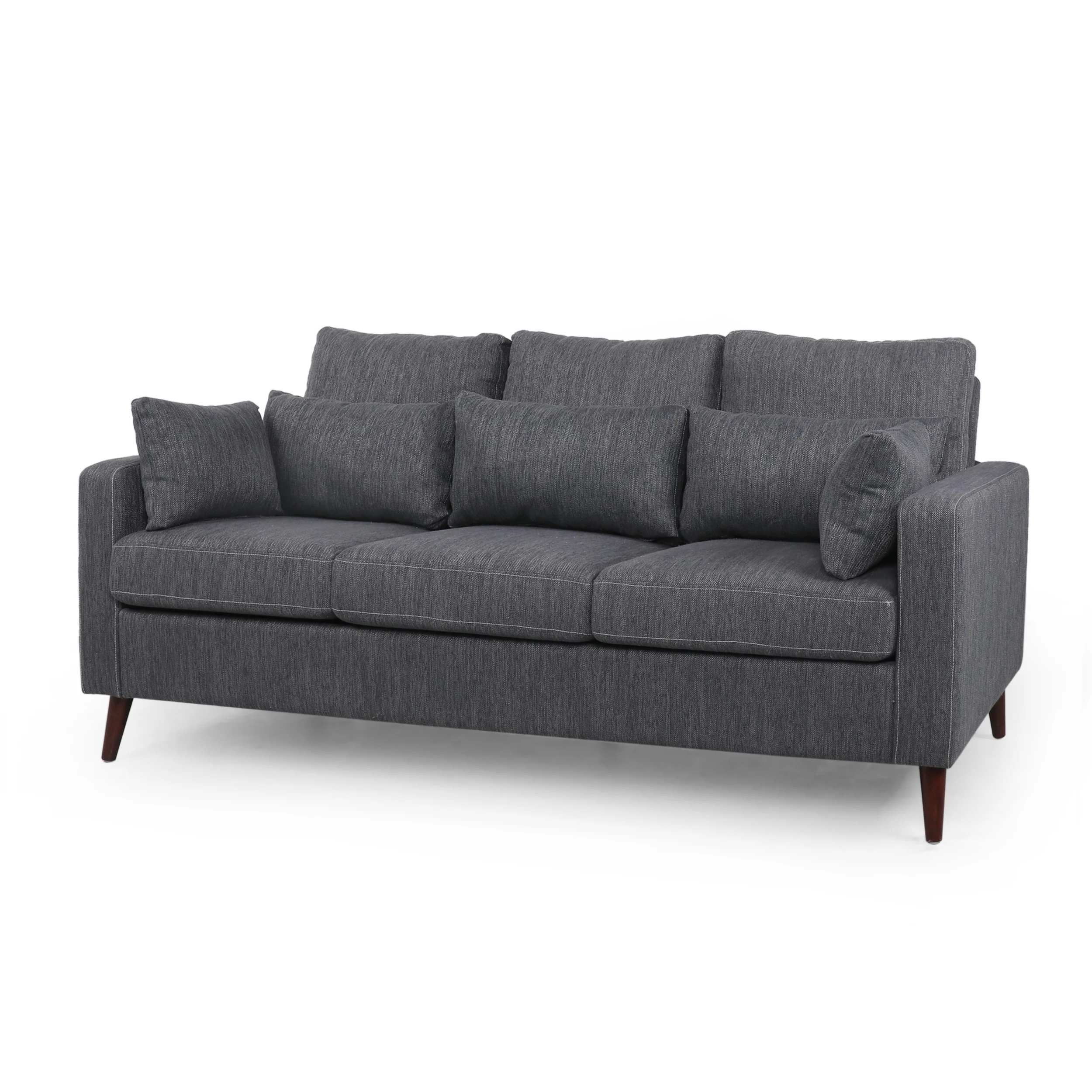 Elleah Contemporary 3 Seater Fabric Sofa - furnishings