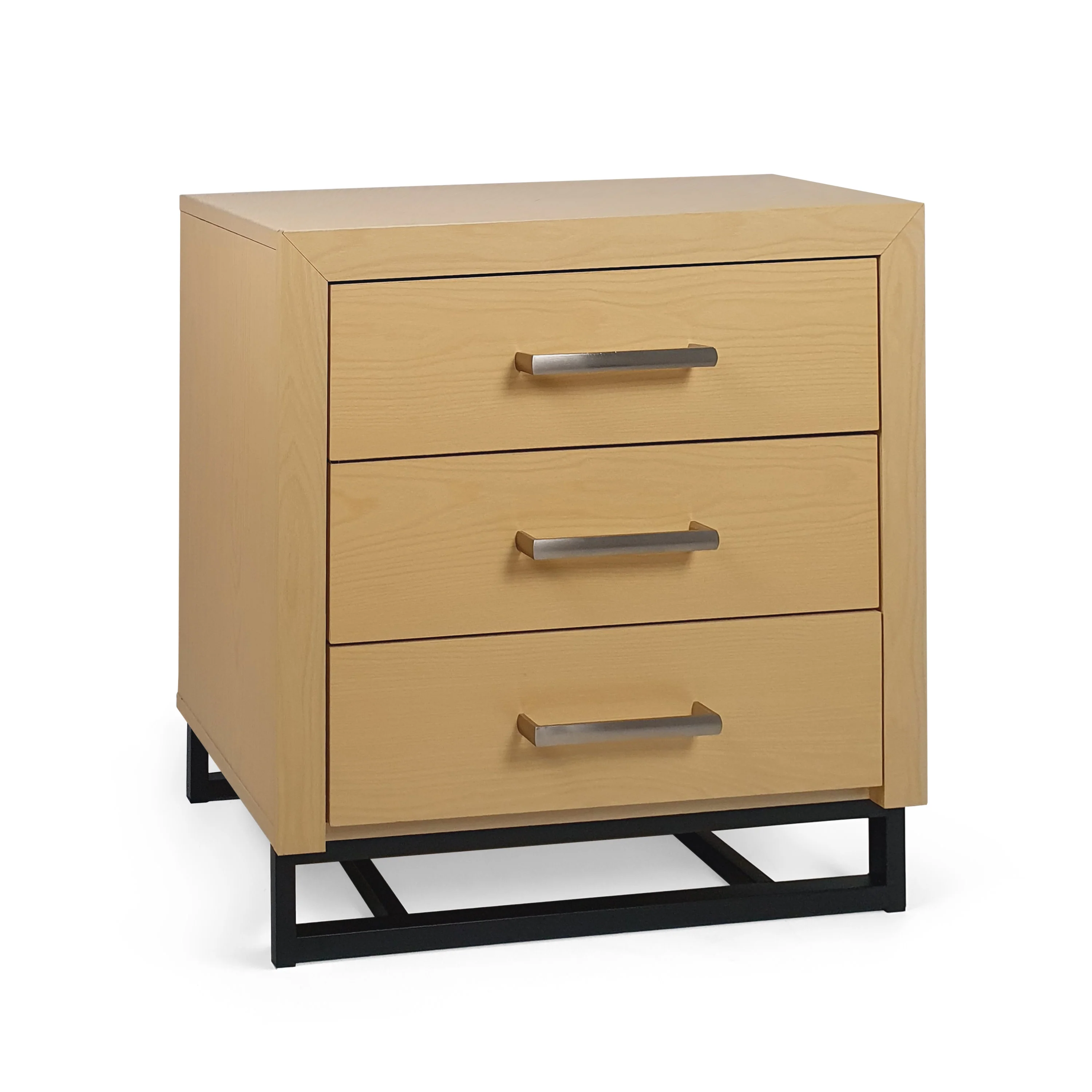 Borah Contemporary Faux Wood 3 Drawer Nightstand - furnishings