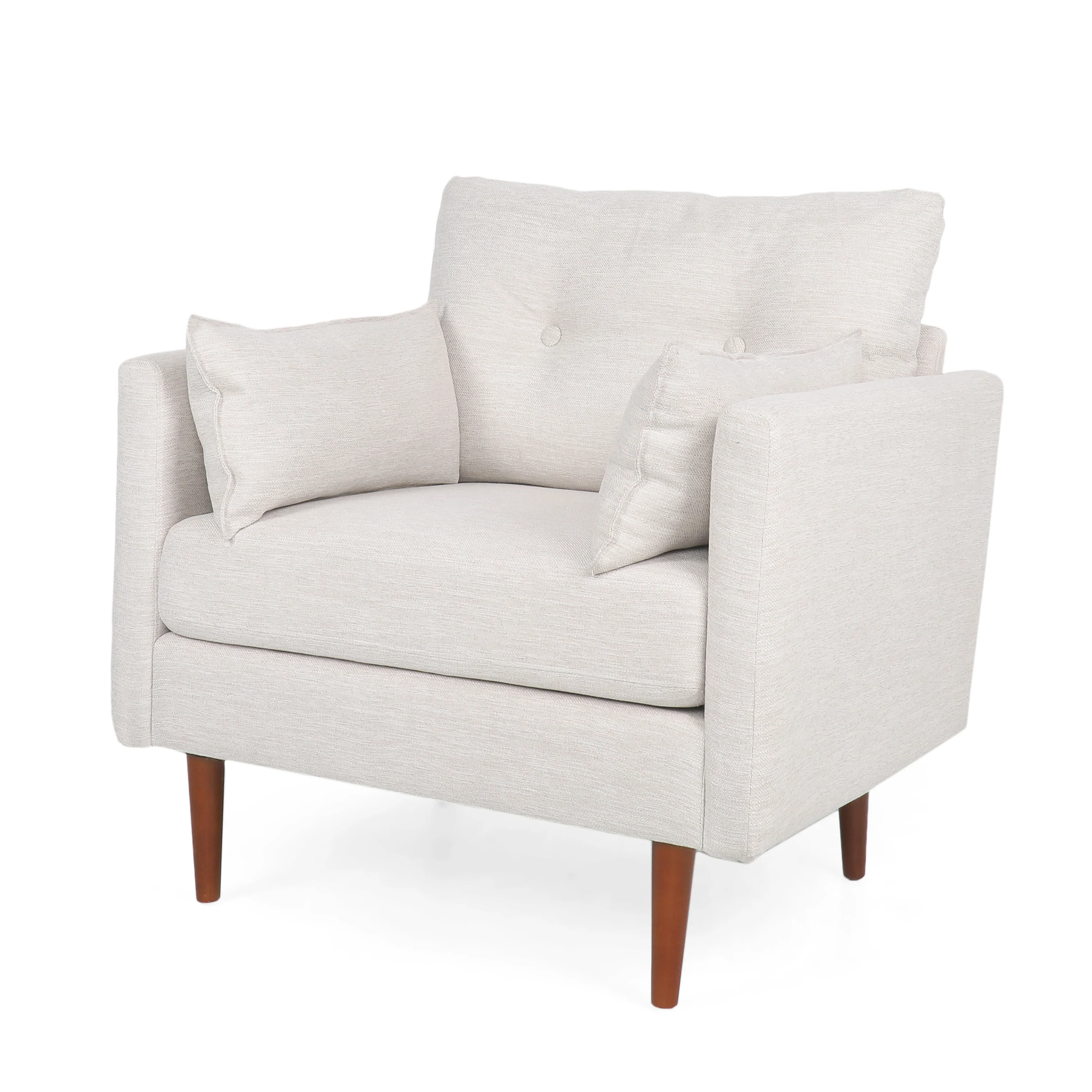 Ashuelot Mid Century Modern Fabric Tufted Club Chair with Accent Pillows - furnishings