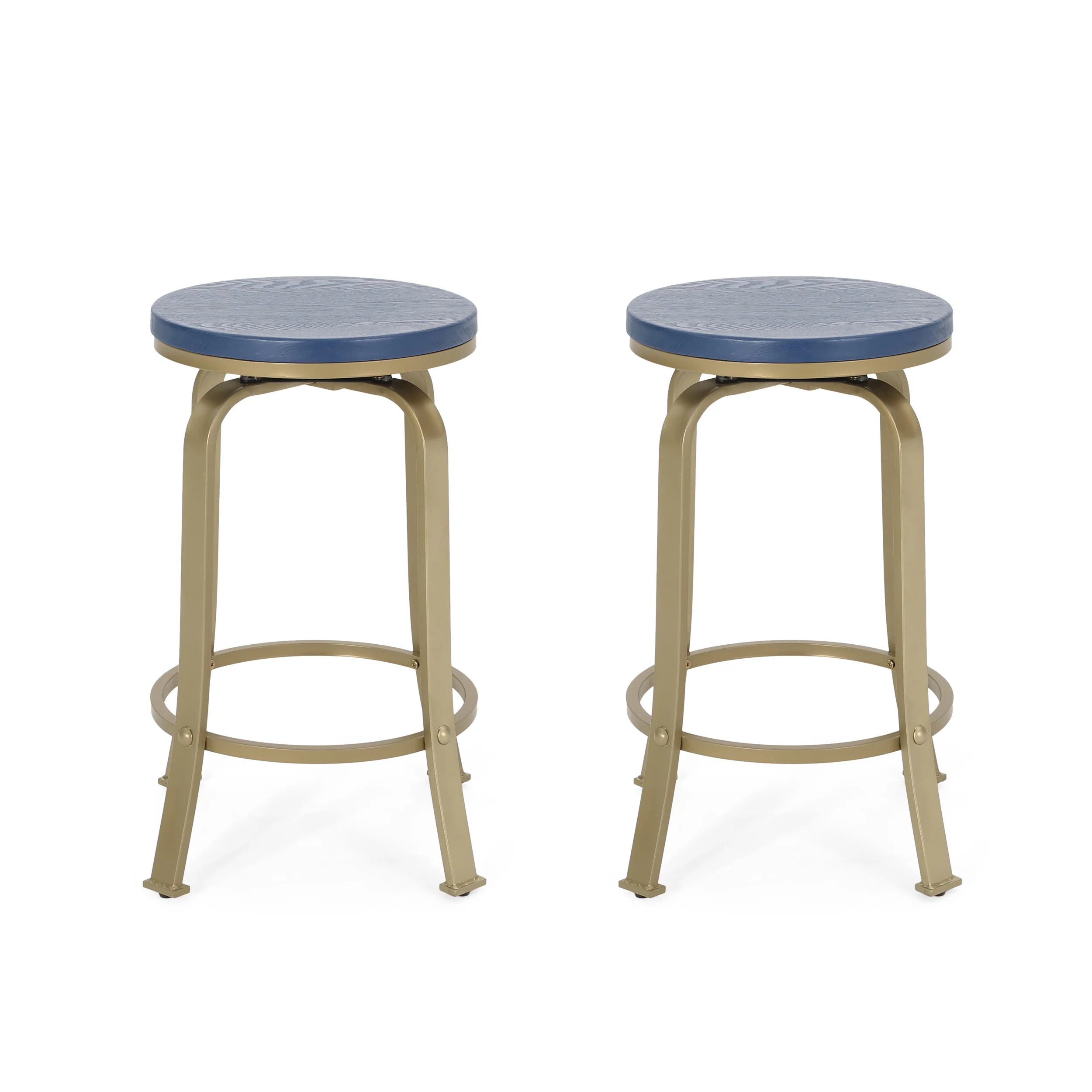 Cassum Modern Industrial Swiveling Counter Stool (Set of 2) - furnishings