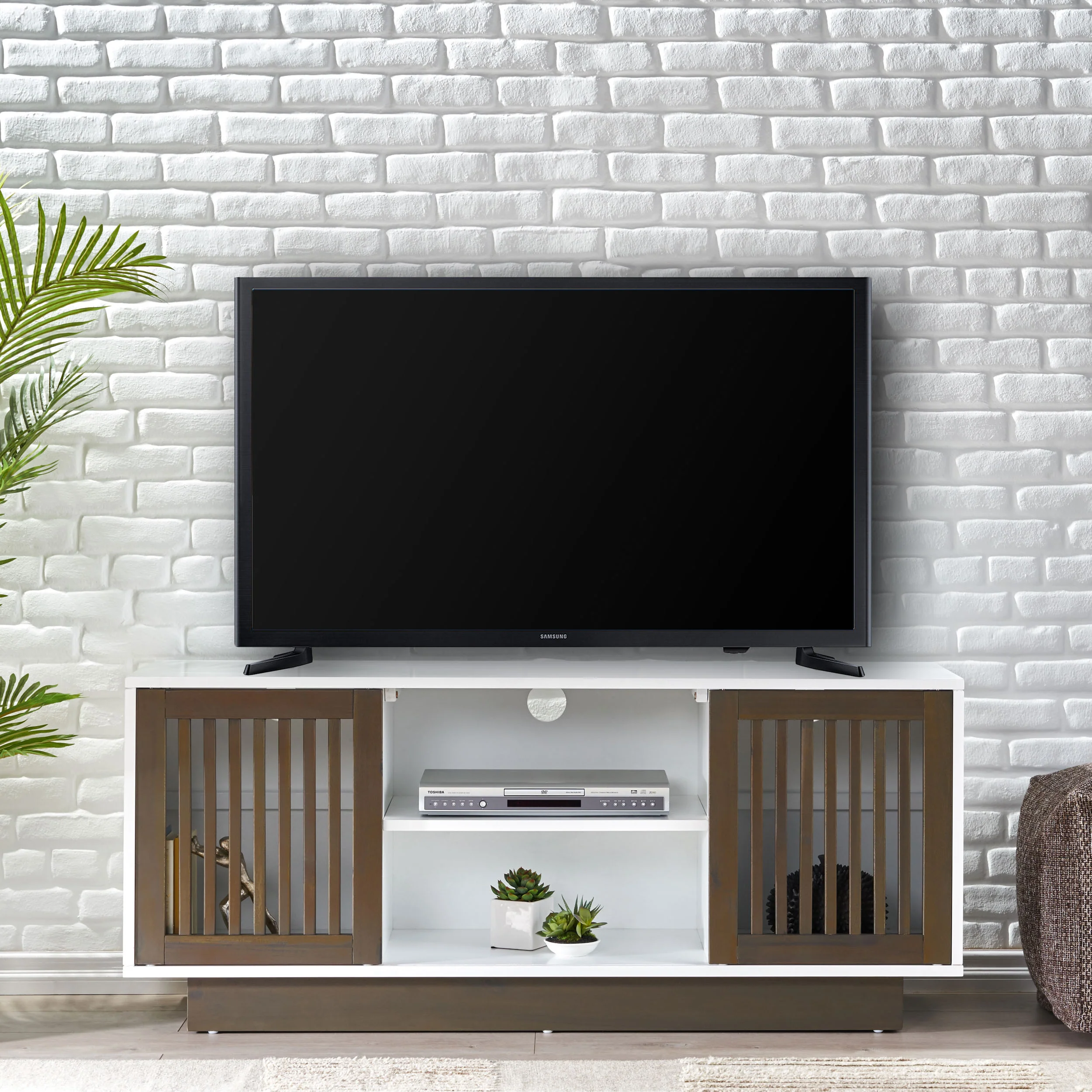 Banya Mid-Century Modern 2 Door TV Stand with Storage - furnishings