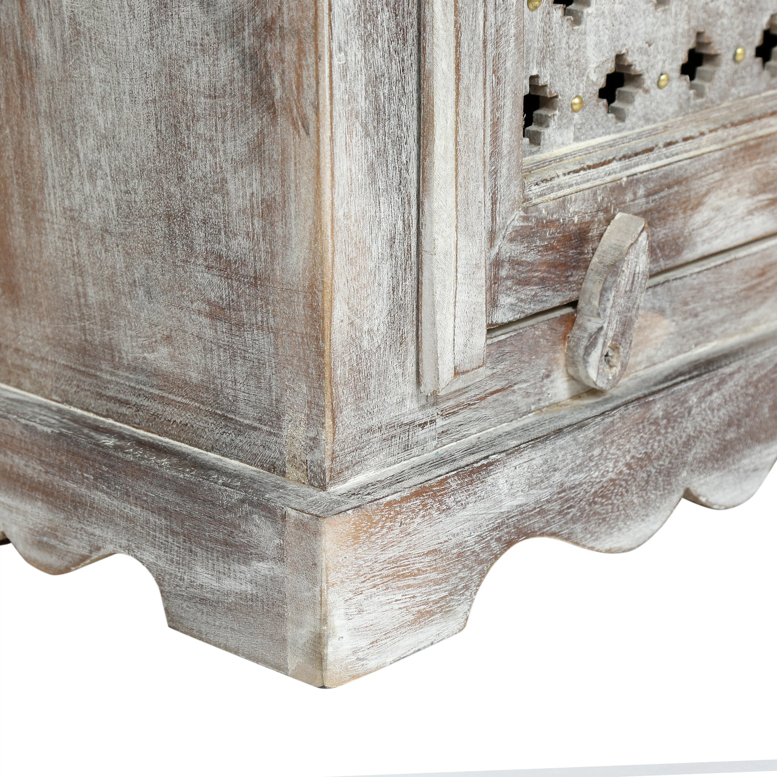 Chaves Handcrafted Boho Mango Wood Nightstand - furnishings