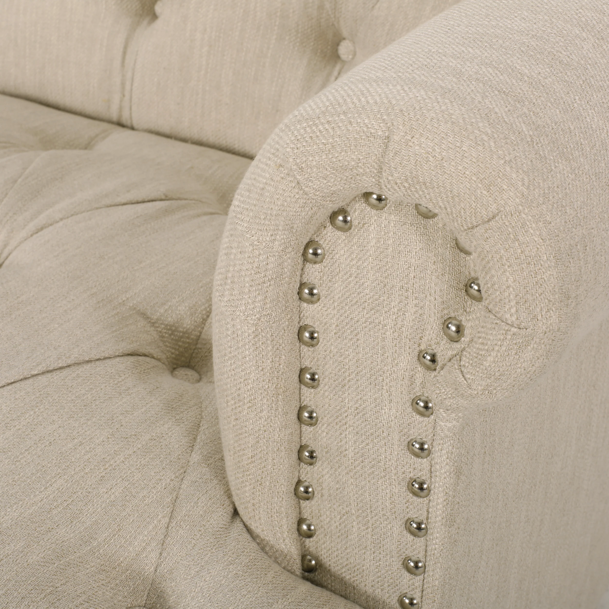 Elspeth Contemporary Deep Tufted Sofa with Nailhead Trim - furnishings