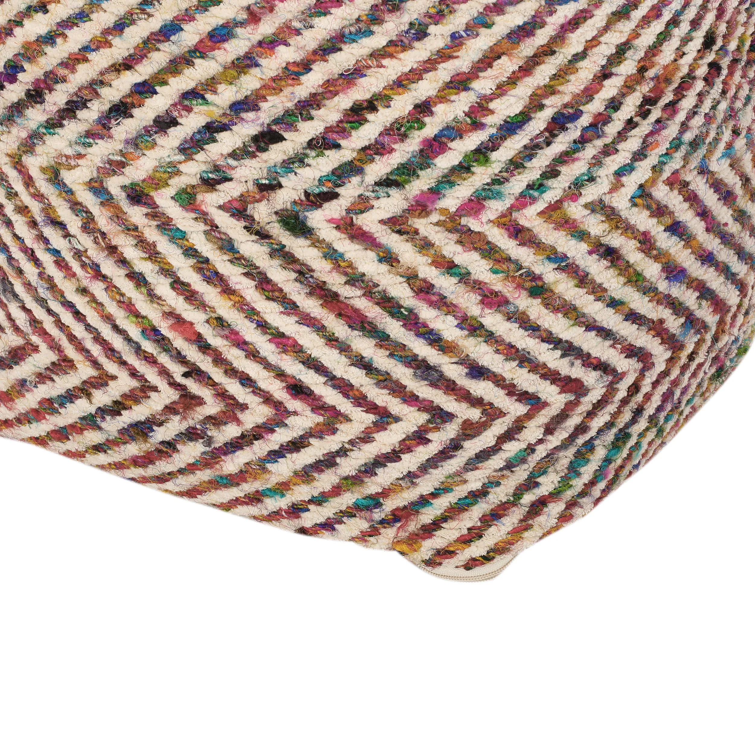 Hulbert Handcrafted Boho Fabric Cube Pouf - furnishings