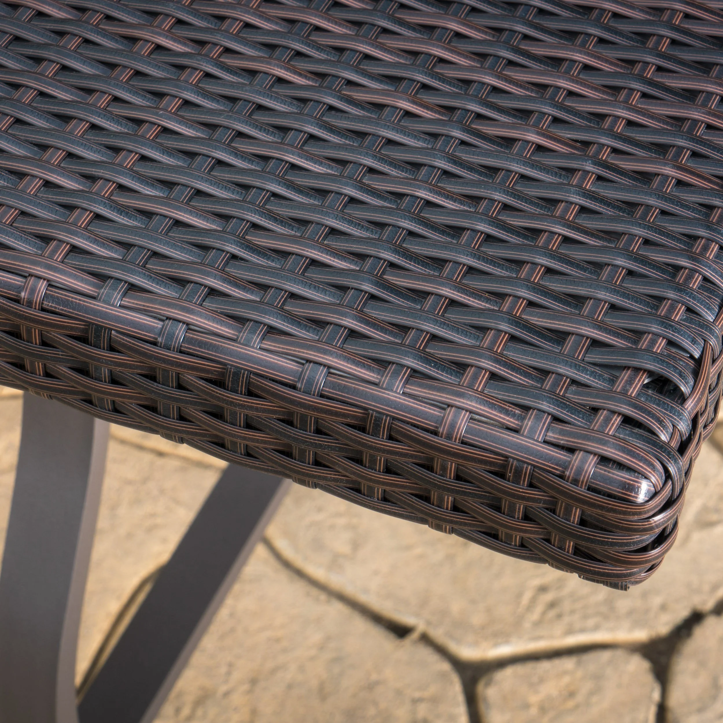 Chatham Outdoor 7 Piece Multibrown Wicker Dining Set - furnishings