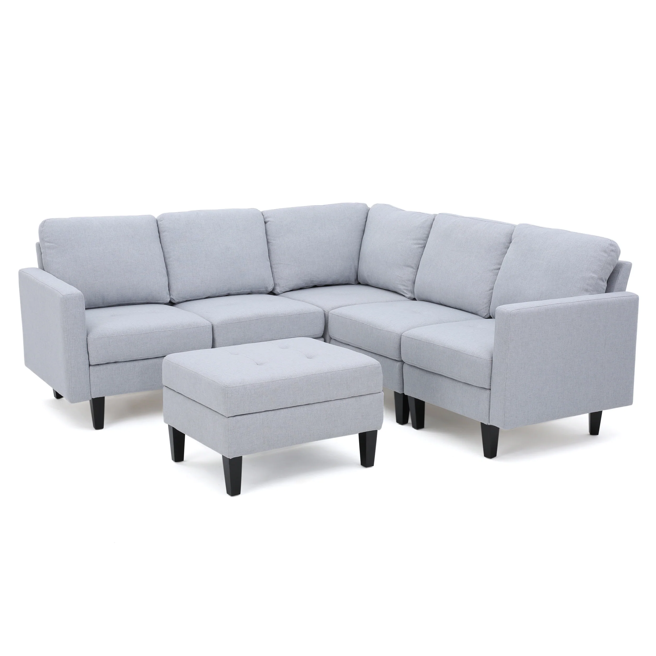 Bridger Fabric Sectional Couch with Ottoman - furnishings