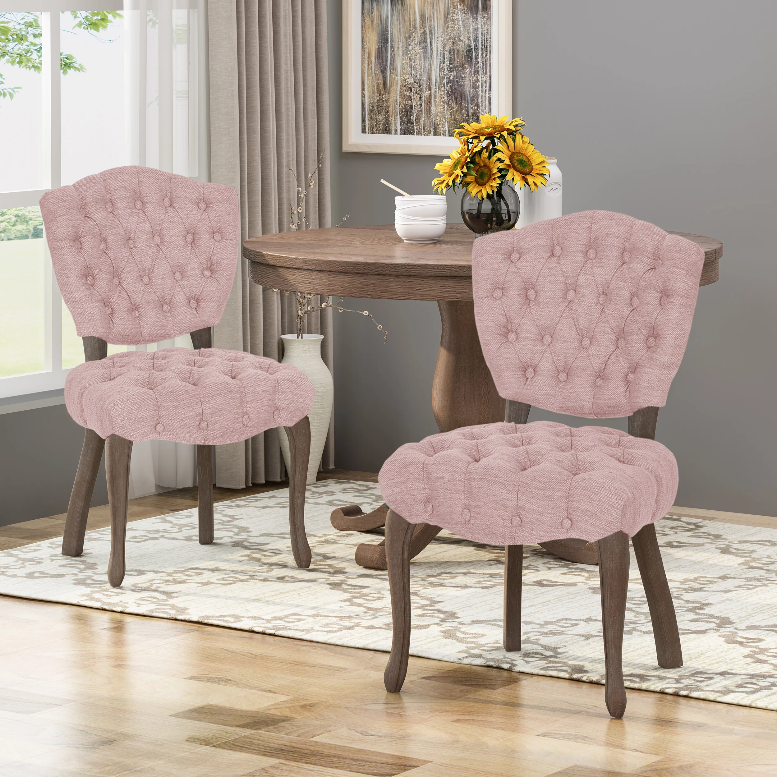 Case Tufted Dining Chair with Cabriole Legs (Set of 2) - furnishings