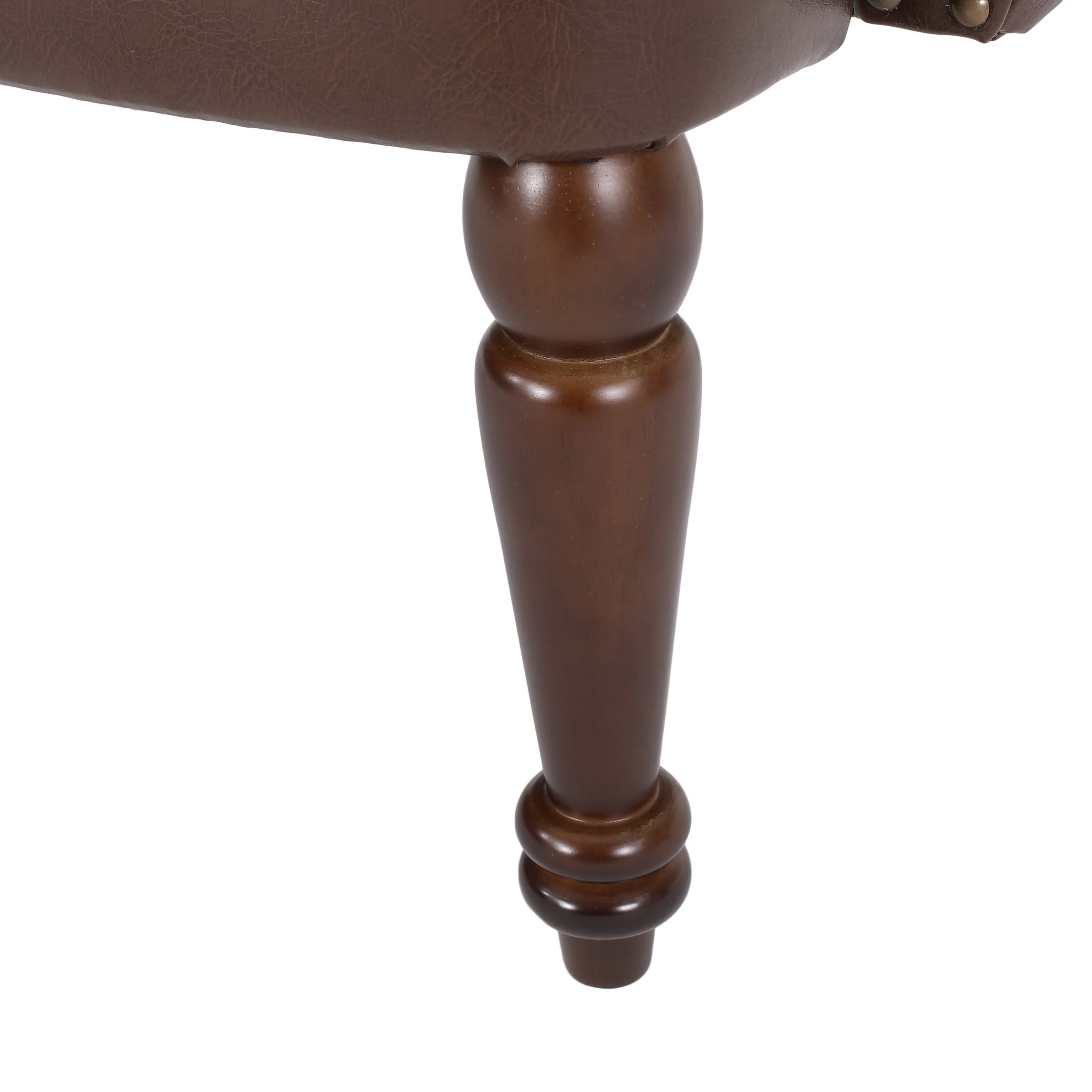 Trask Contemporary Leather Tufted Loveseat with Nailhead Trim - furnishings